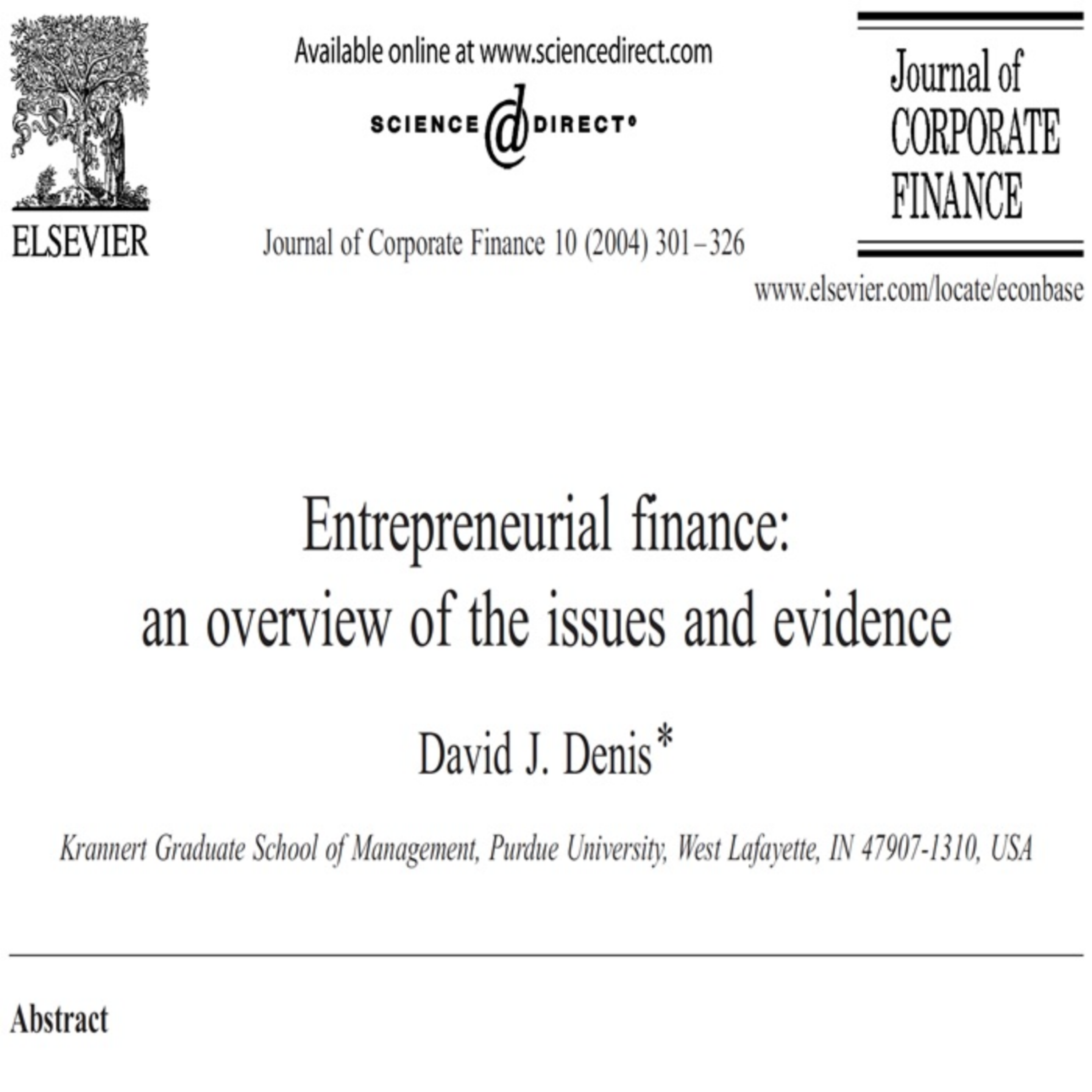 کاور 93- Entrepreneurial finance an overview of the issues and evidence - Persian