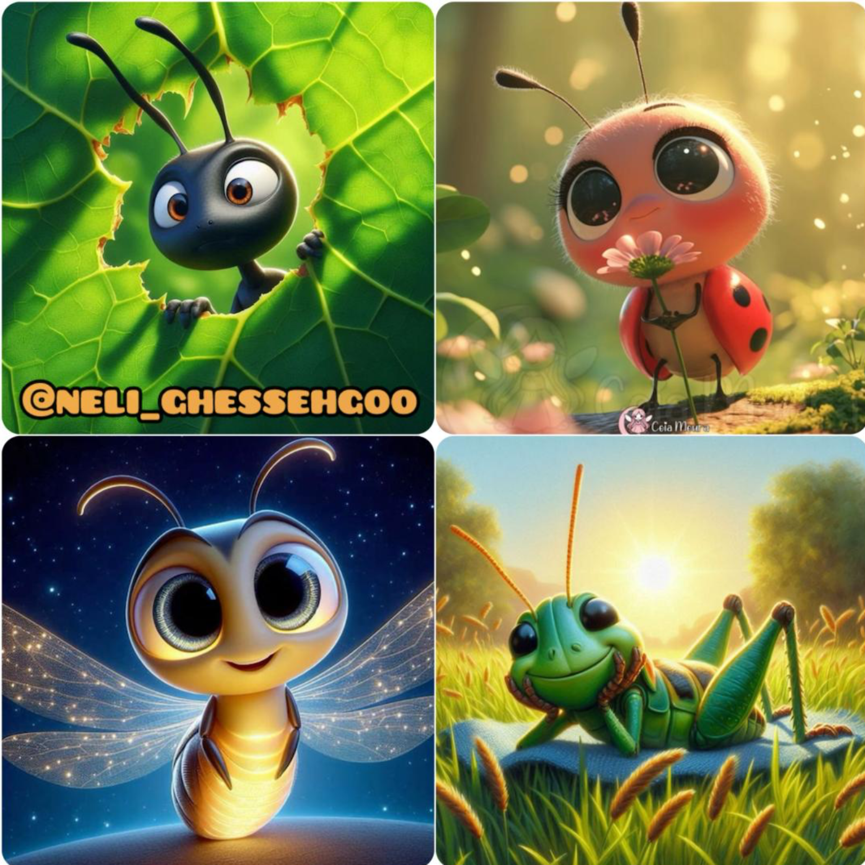 سه تا دوست 🐞🦋🦗