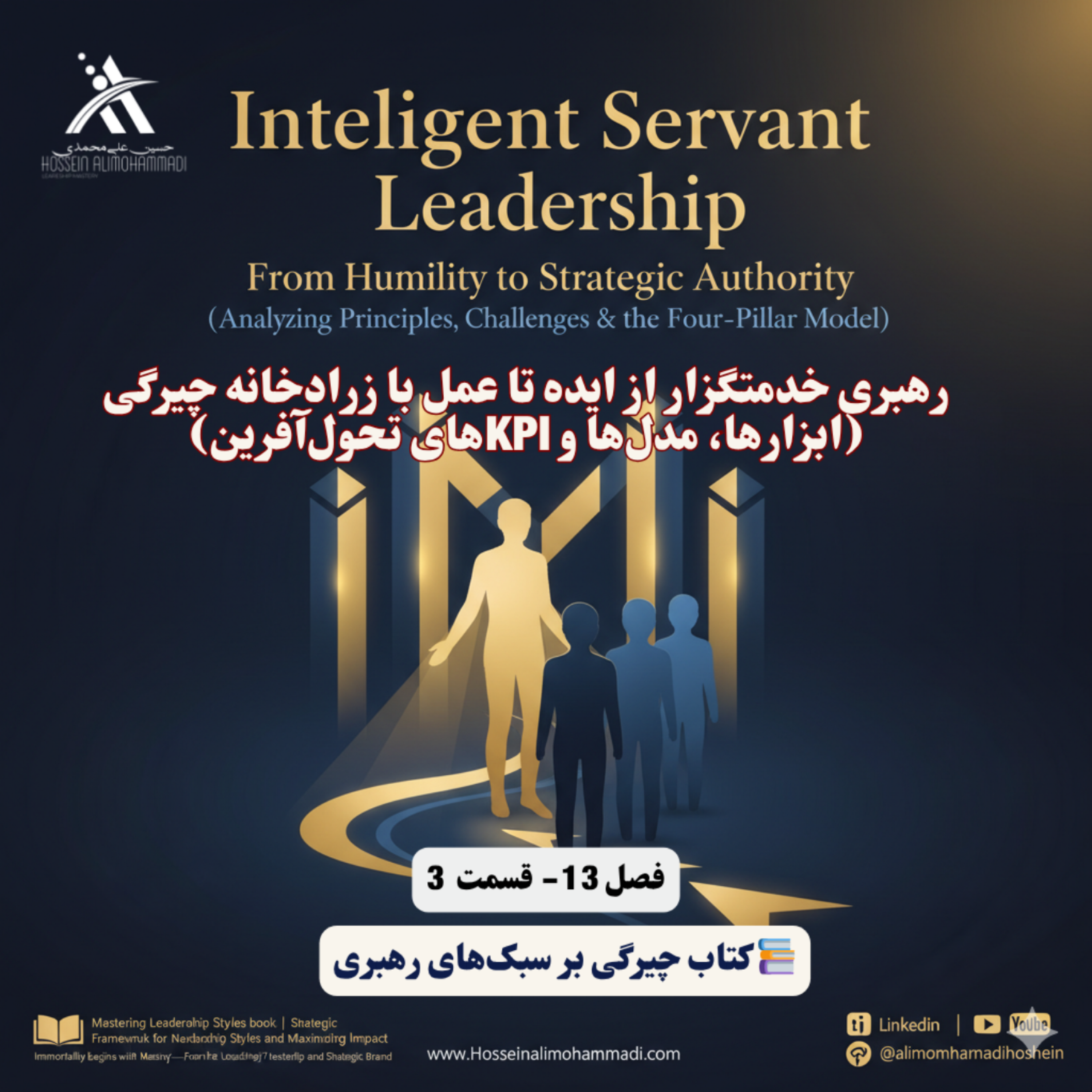 کاور رهبری خدمتگزار از ایده تا عمل با زرادخانه چیرگی (ابزارها، مدل‌ها و KPIهای تحول‌آفرین)