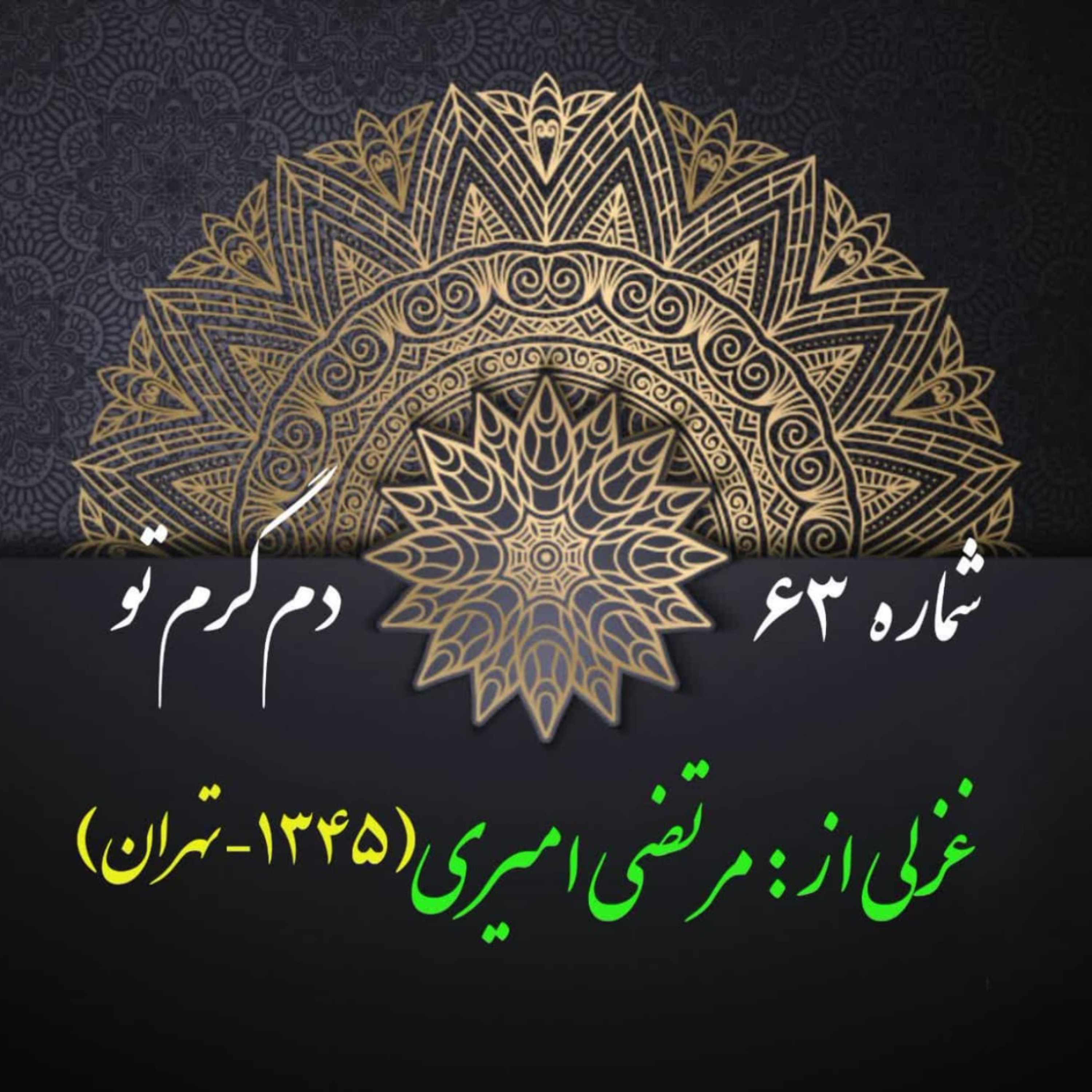 کاور شمارۀ 63 - غزلی از مرتضی امیری اسفندقه