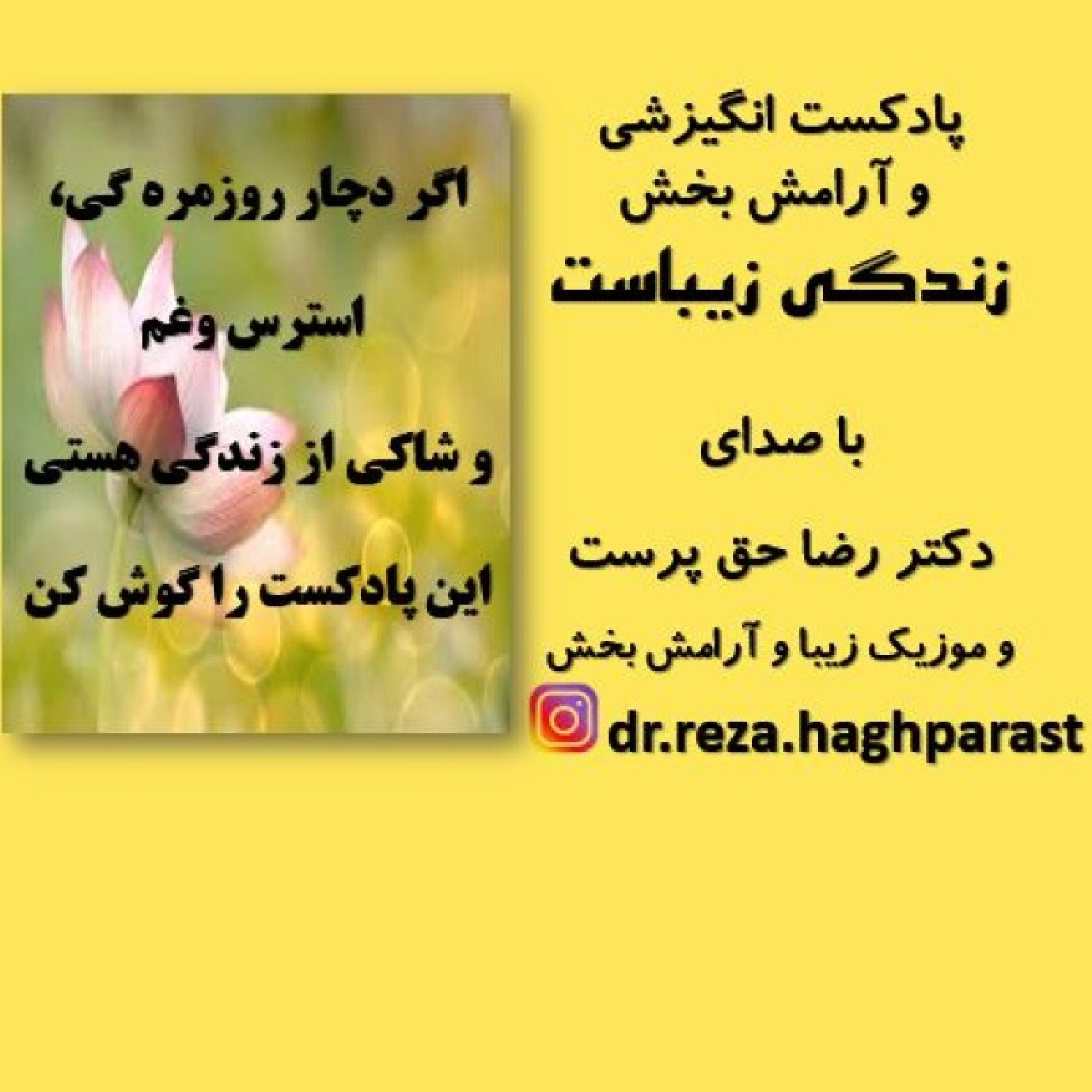 کاور پادکست انگیزشی  و آرامش بخش زندگی زیباست