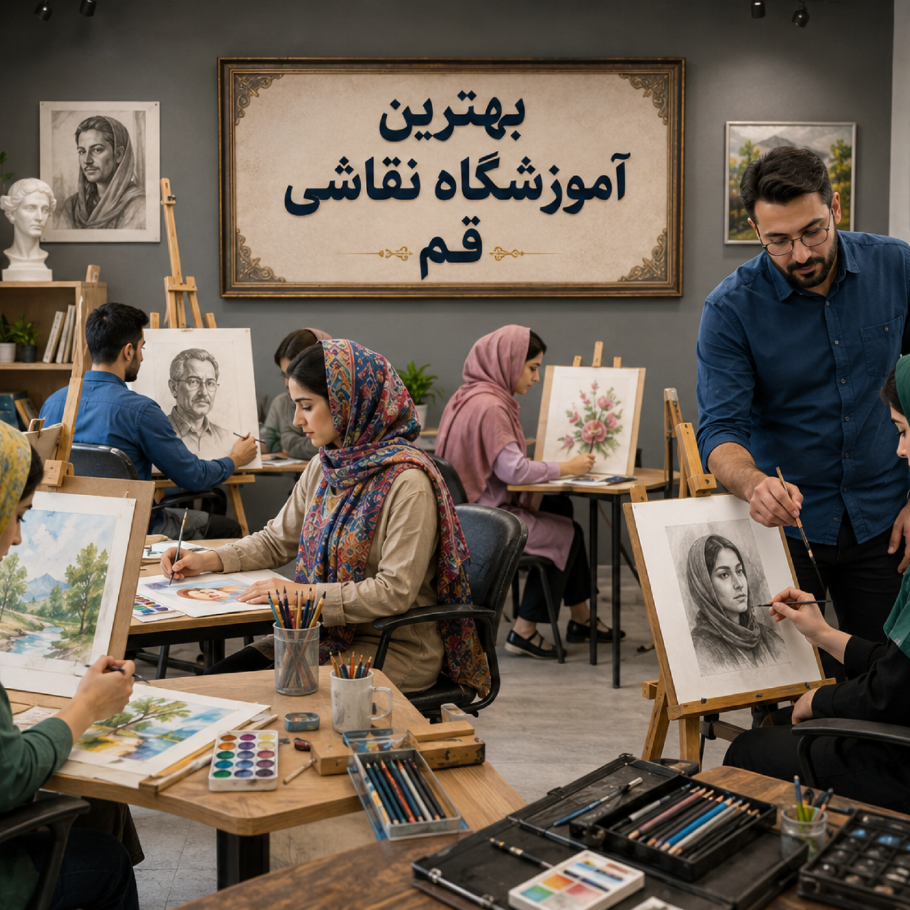 کاور بهترین آموزشگاه نقاشی قم