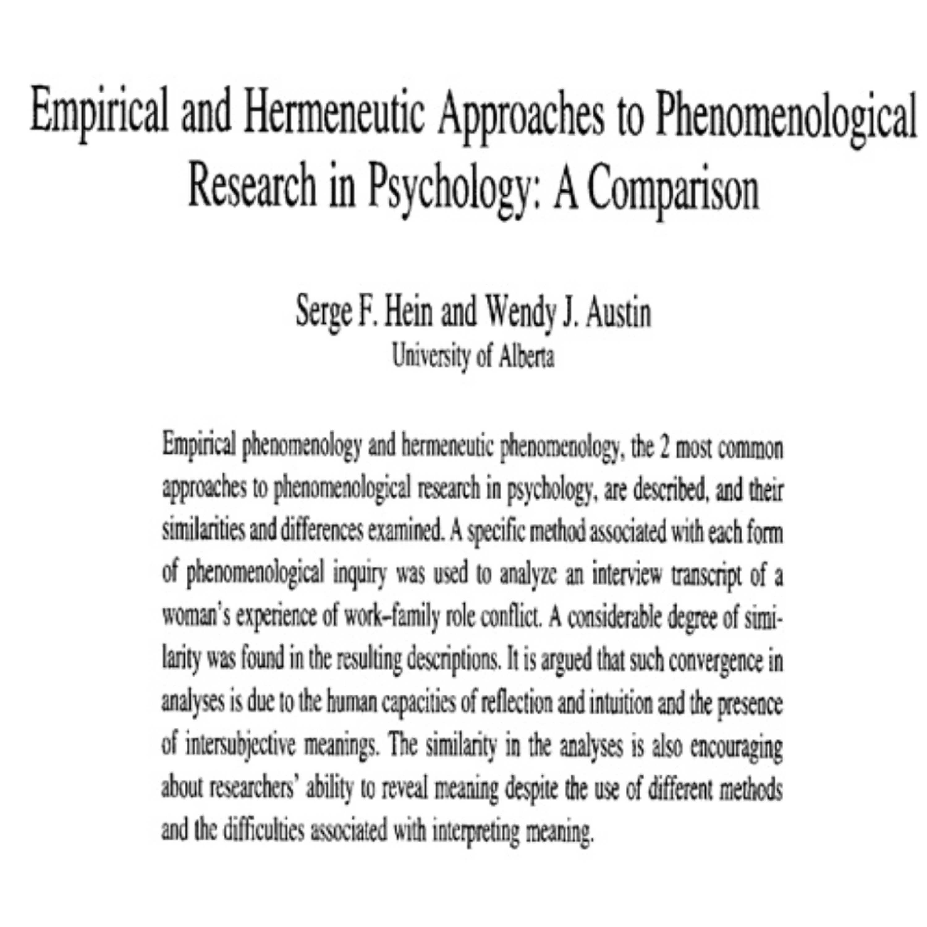 کاور 65- Empirical and hermeneutic approaches to phenomenological research in psychology a comparison