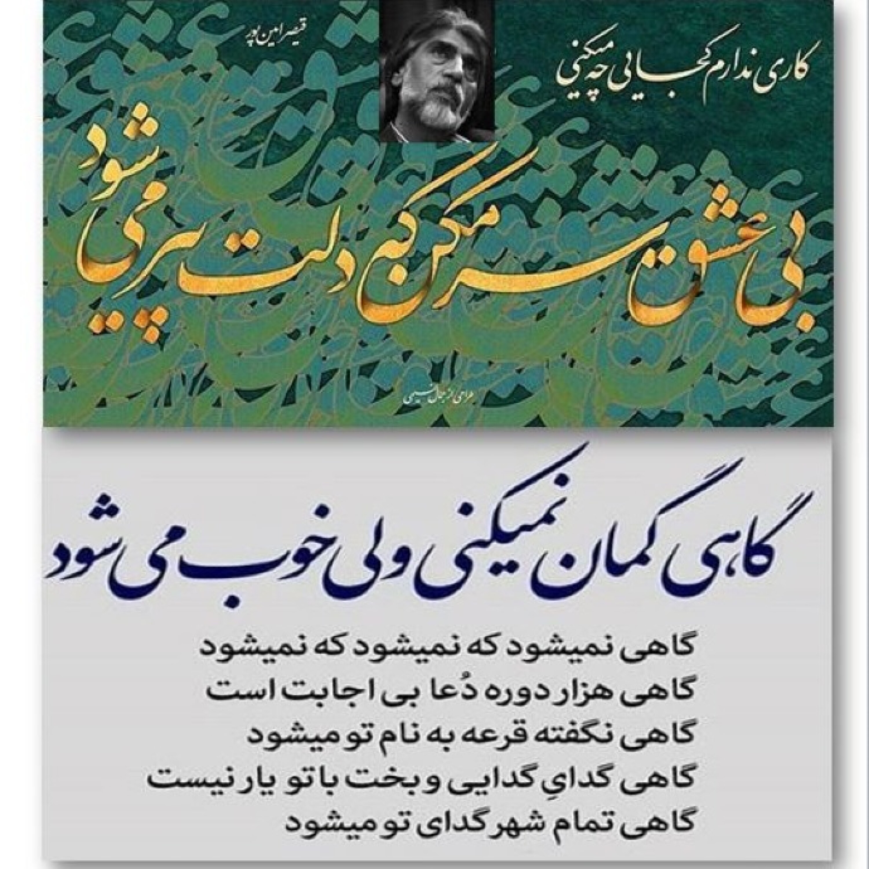 کاور دکلمه شعر گاهی چه زود فرصتمان دیر میشود با صدای قیصر امین پور
