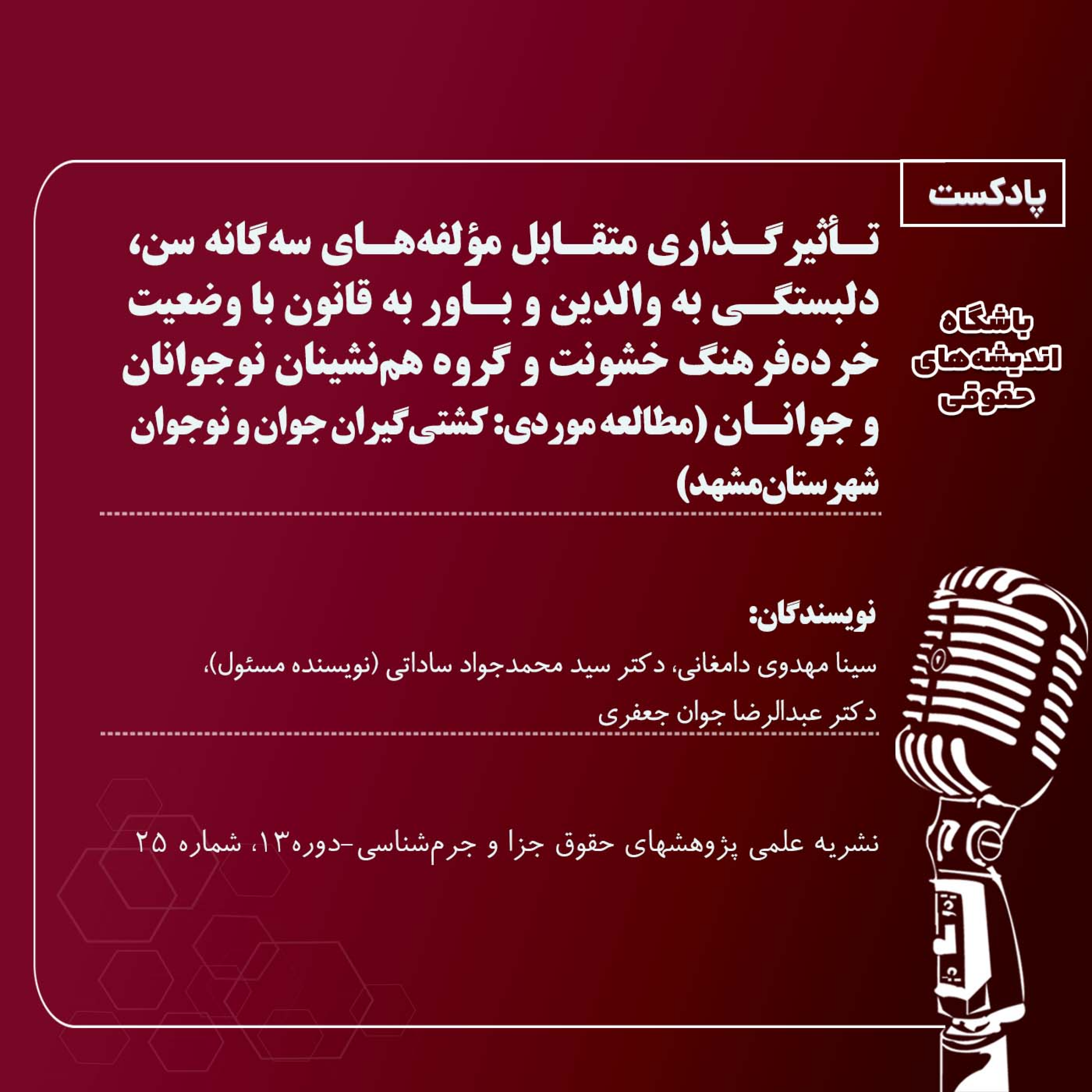 کاور تأثیرگذاری متقابل مؤلفههای سهگانه سن، دلبستگی به والدین و باور به قانون با وضعیت خردهفرهنگ خشونت