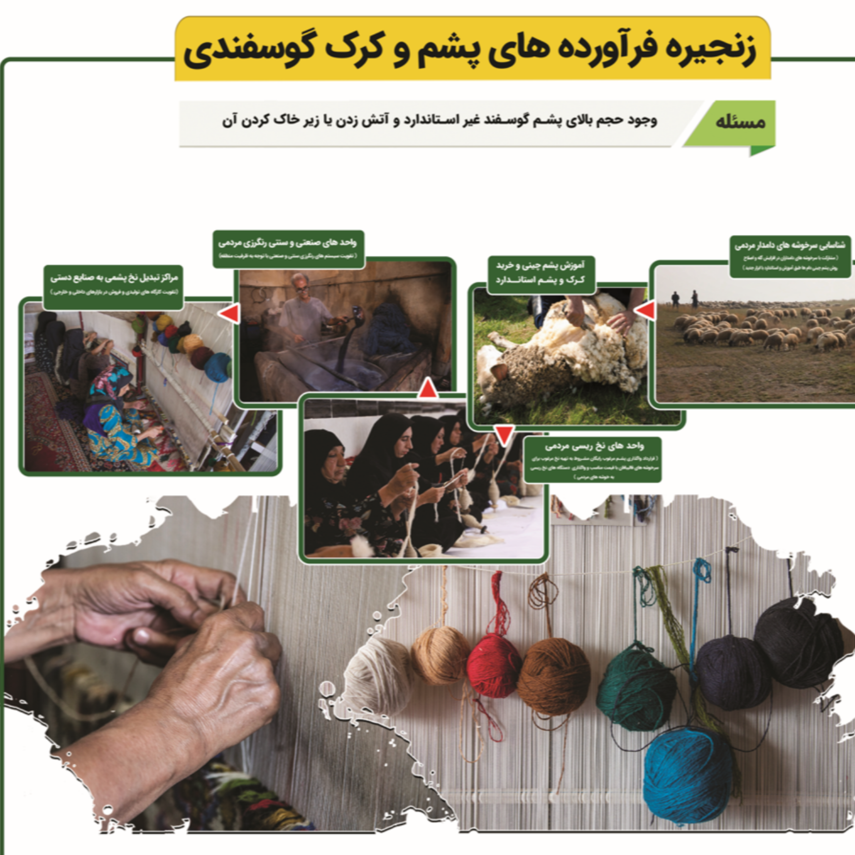 کاور زنجیره پشم و کرک گوسفندی