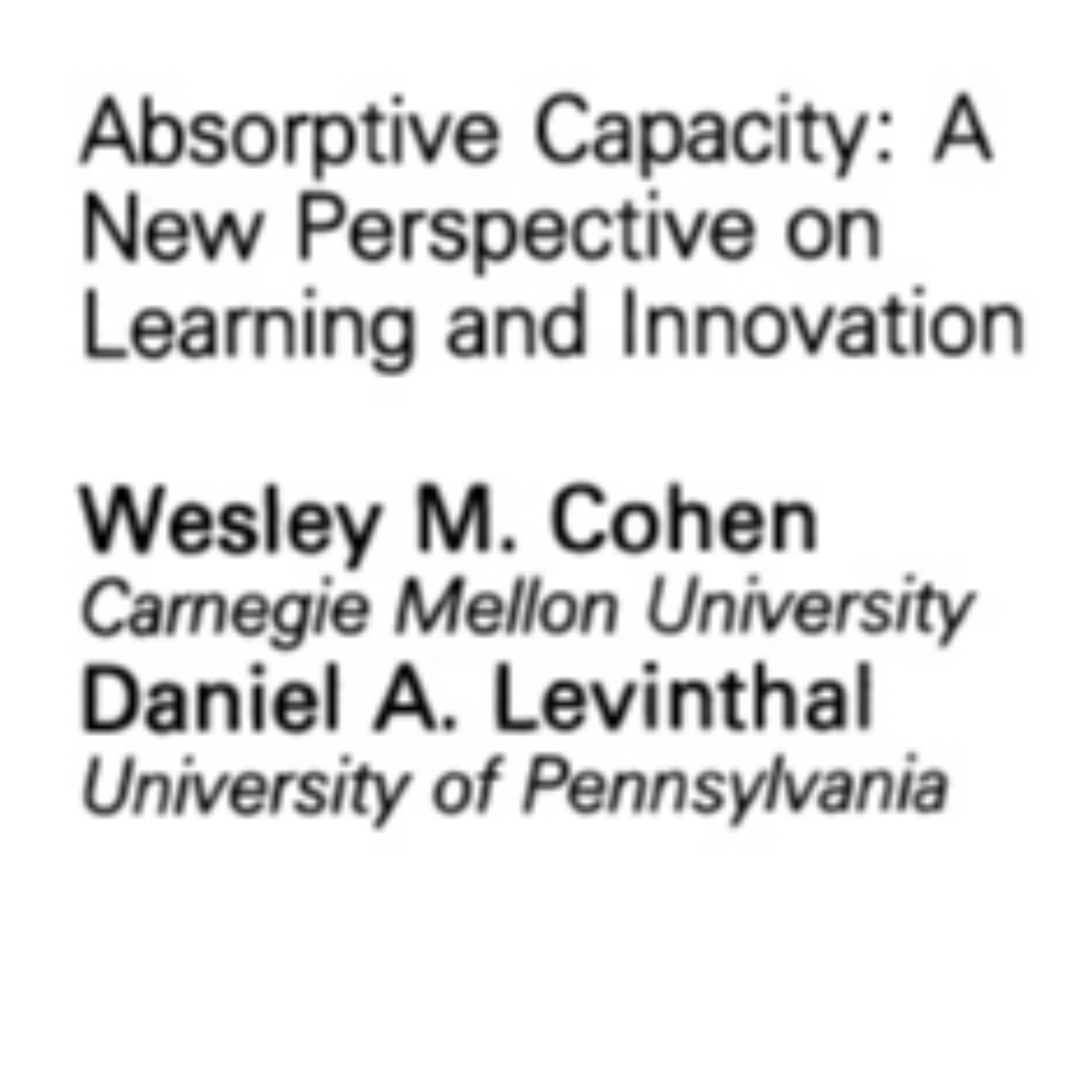 کاور 3- Absorptive Capacity A New Perspective on Learning and Innovation - English