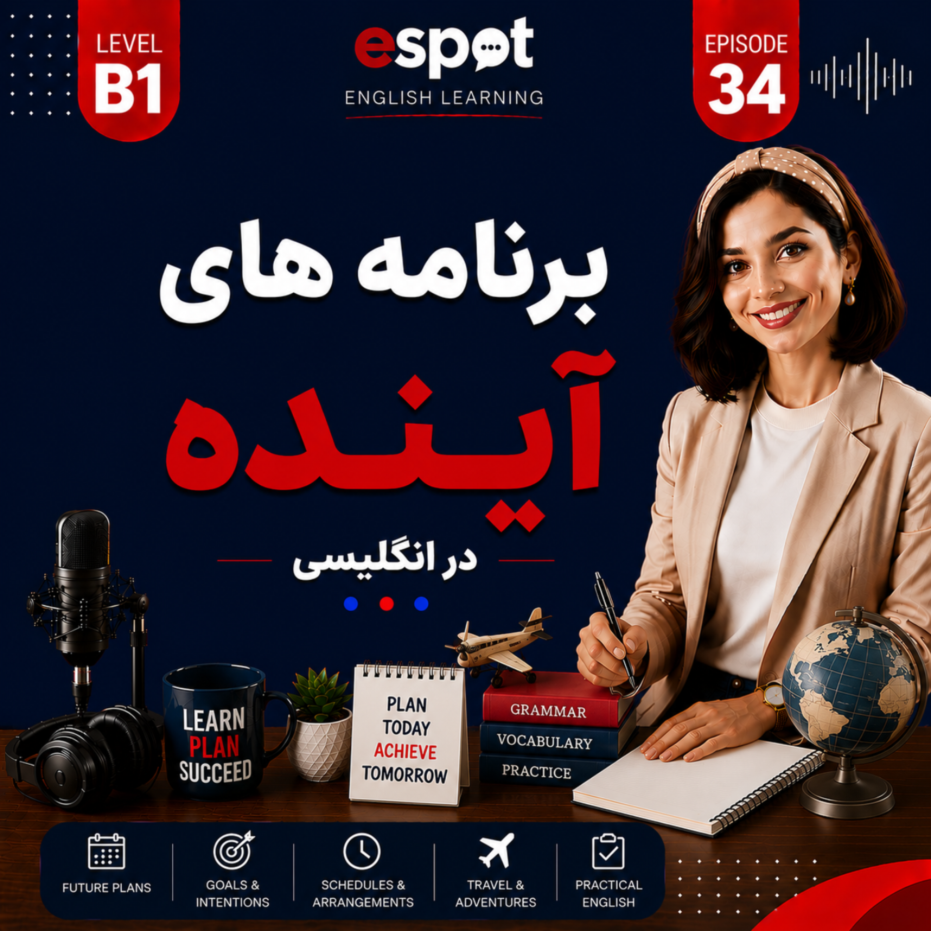 کاور درس سی و چهارم --- برنامه های آینده در انگلیسی