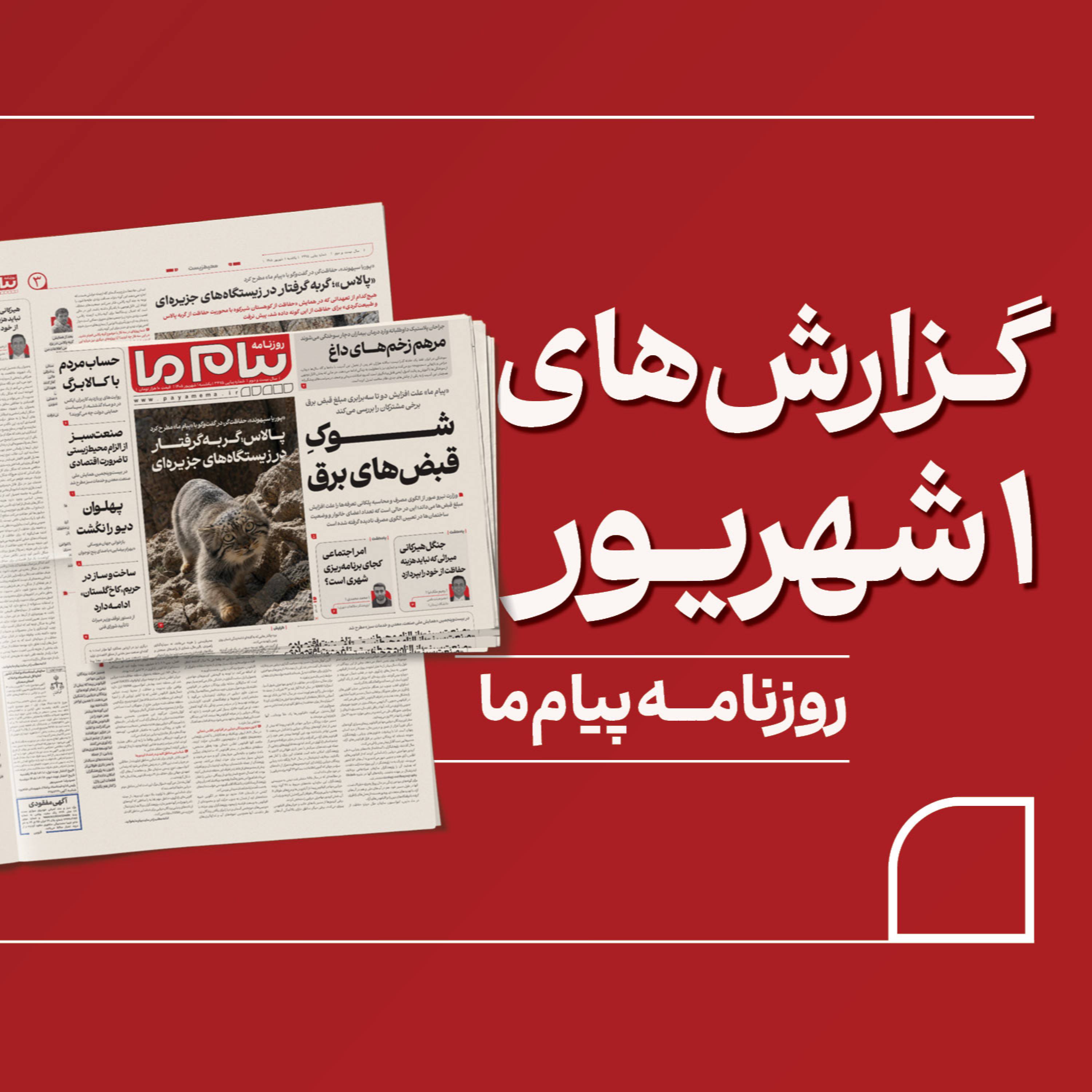 کاور روزنامه «پیام ما»، یکشنبه اول شهریور ۱۴۰۵