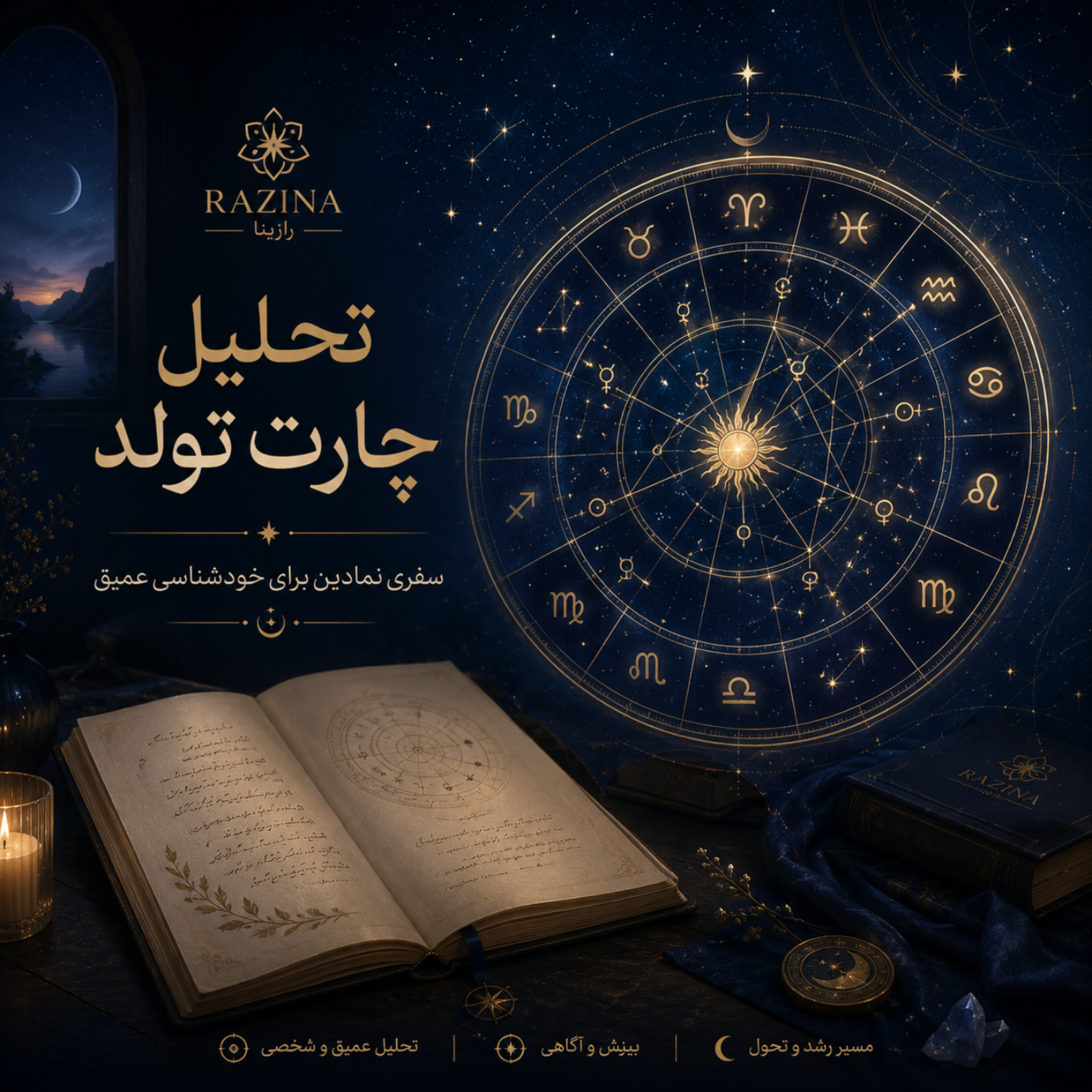 کاور تحلیل چارت تولد در رازینا