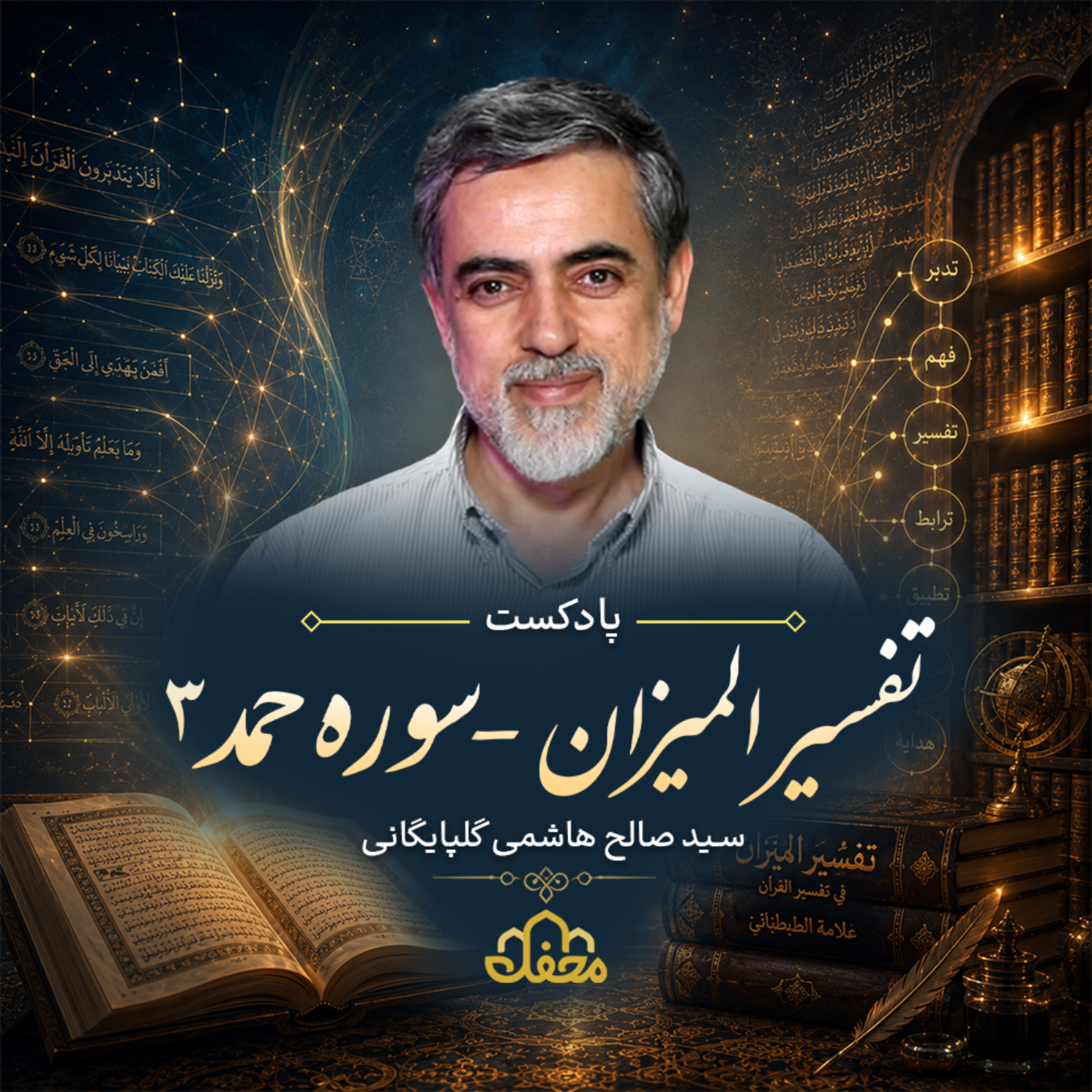 کاور پادکست تفسیر المیزان سوره حمد | قسمت سوم