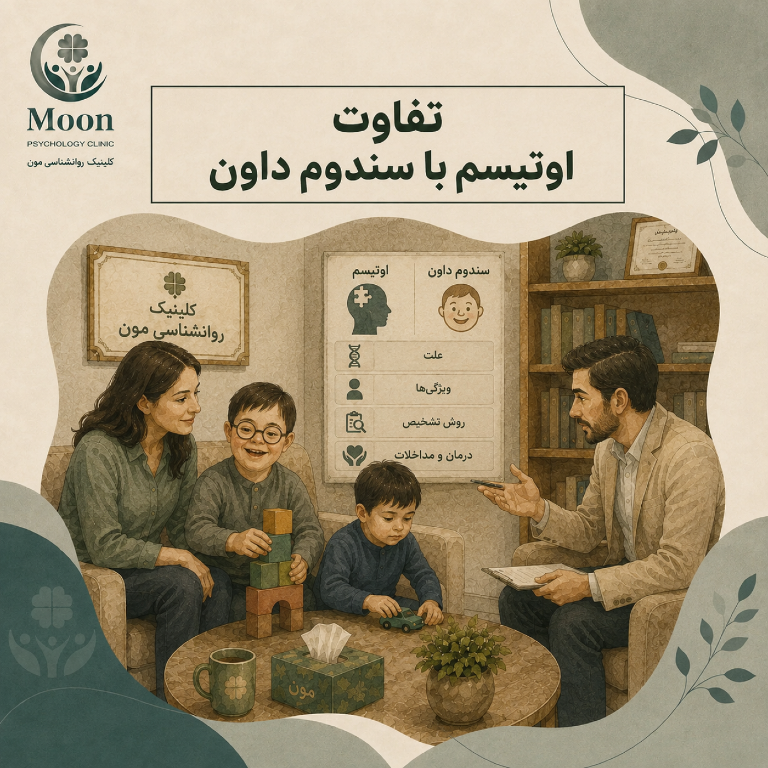 کاور تفاوت اوتیسم با سندروم داون