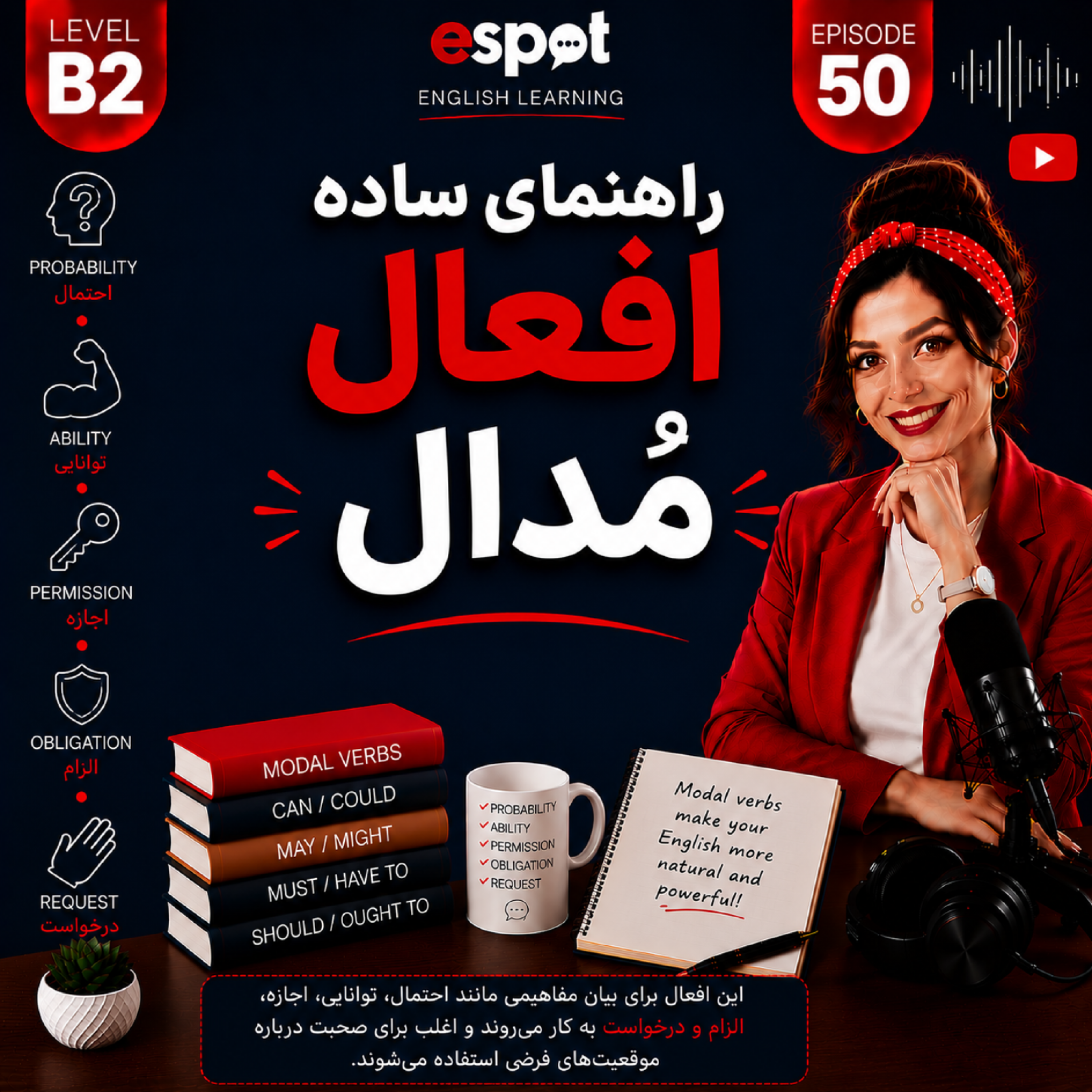 کاور درس پنجاهم --- راهنمای ساده افعال مُدال