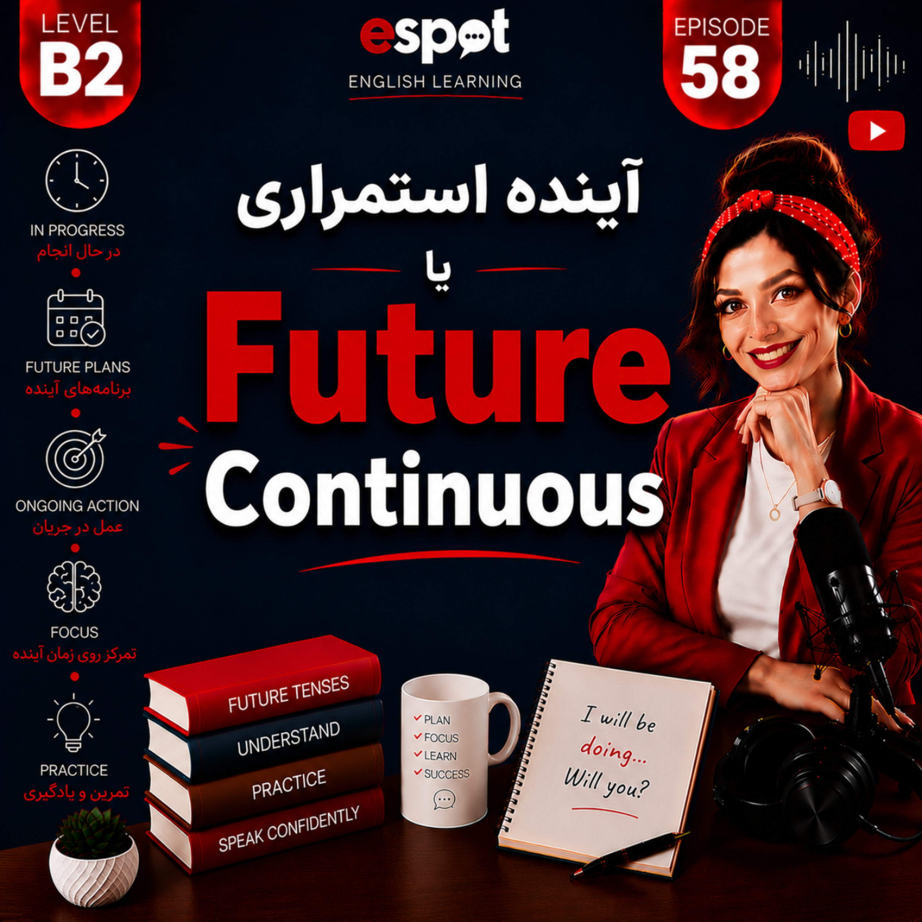کاور درس پنجاه و هشتم --- تحلیل زمان آینده استمراری