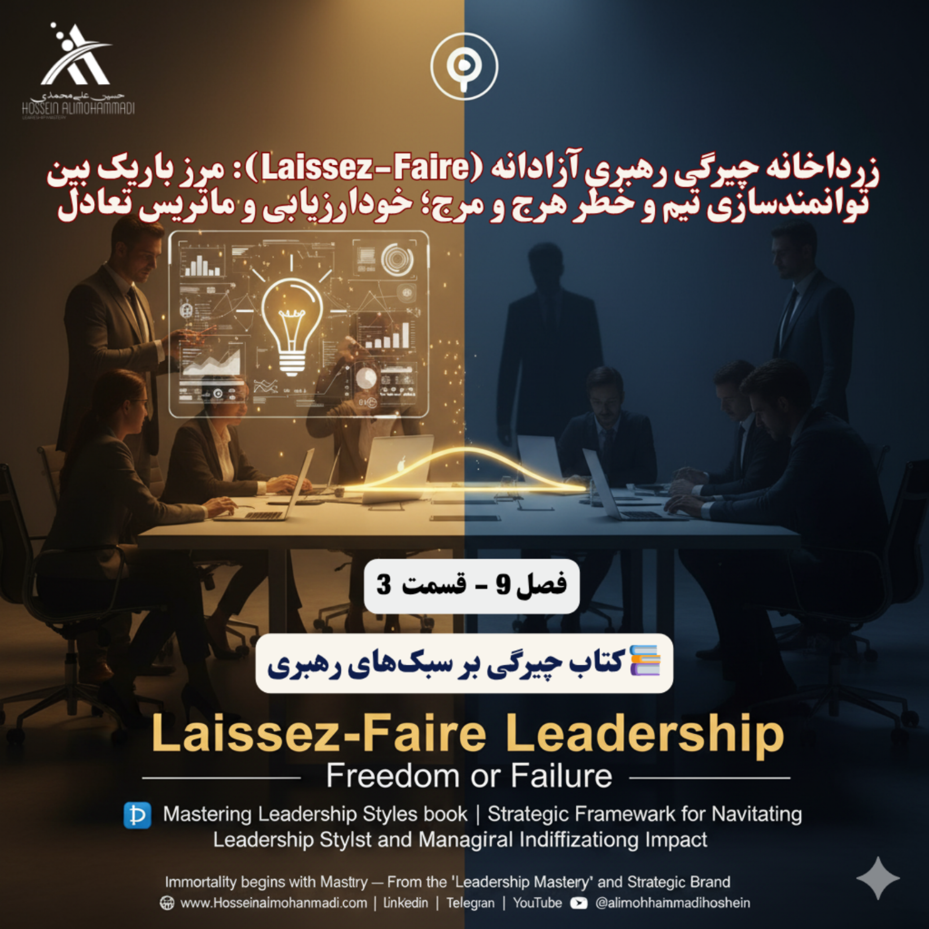 کاور رهبری آزادانه (Laissez-Faire) مرز باریک بین توانمندسازی تیم و خطر هرج و مرج؛ خودارزیابی و ماتریس