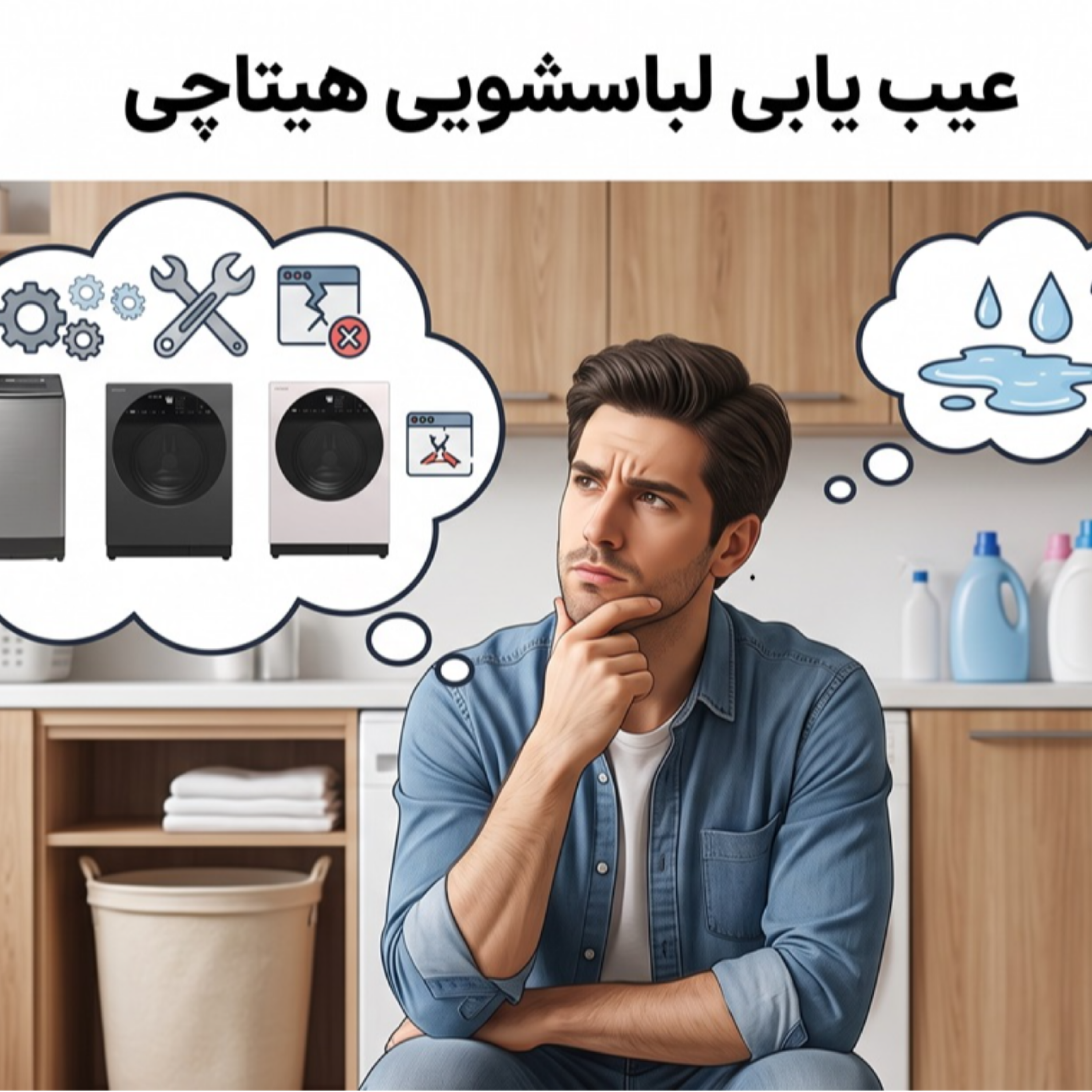 کاور عیب یابی لباسشویی هیتاچی