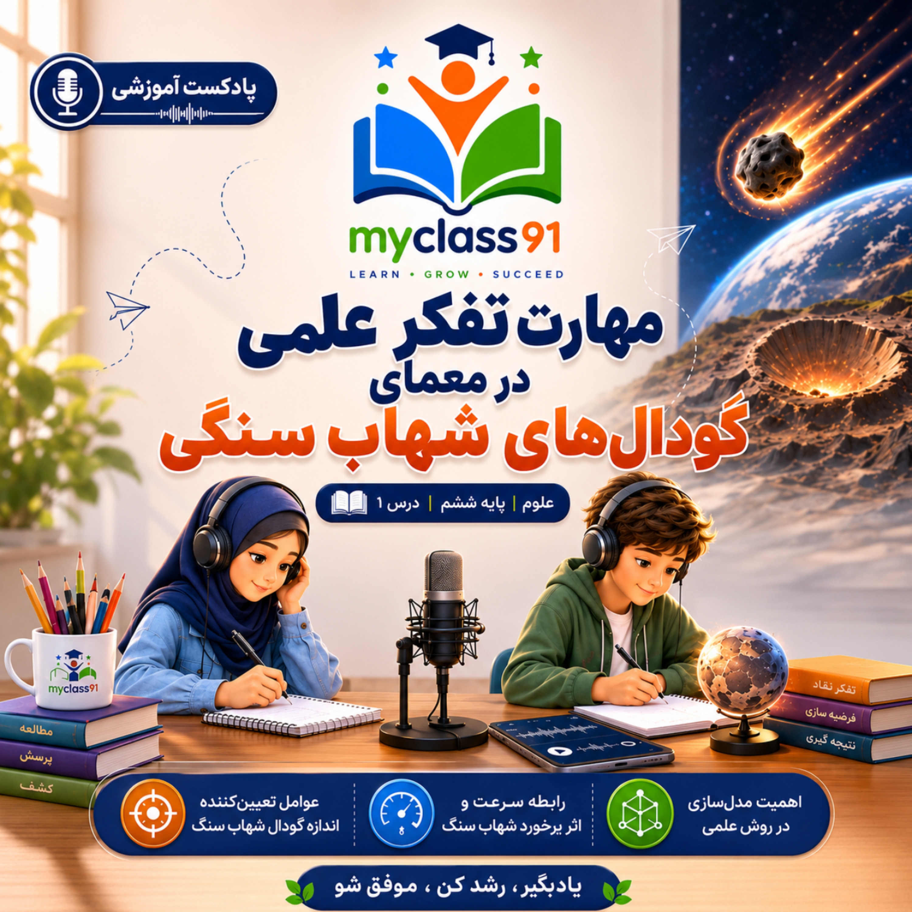 کاور مهارت تفکر علمی در معماهای گودال شهاب سنگی