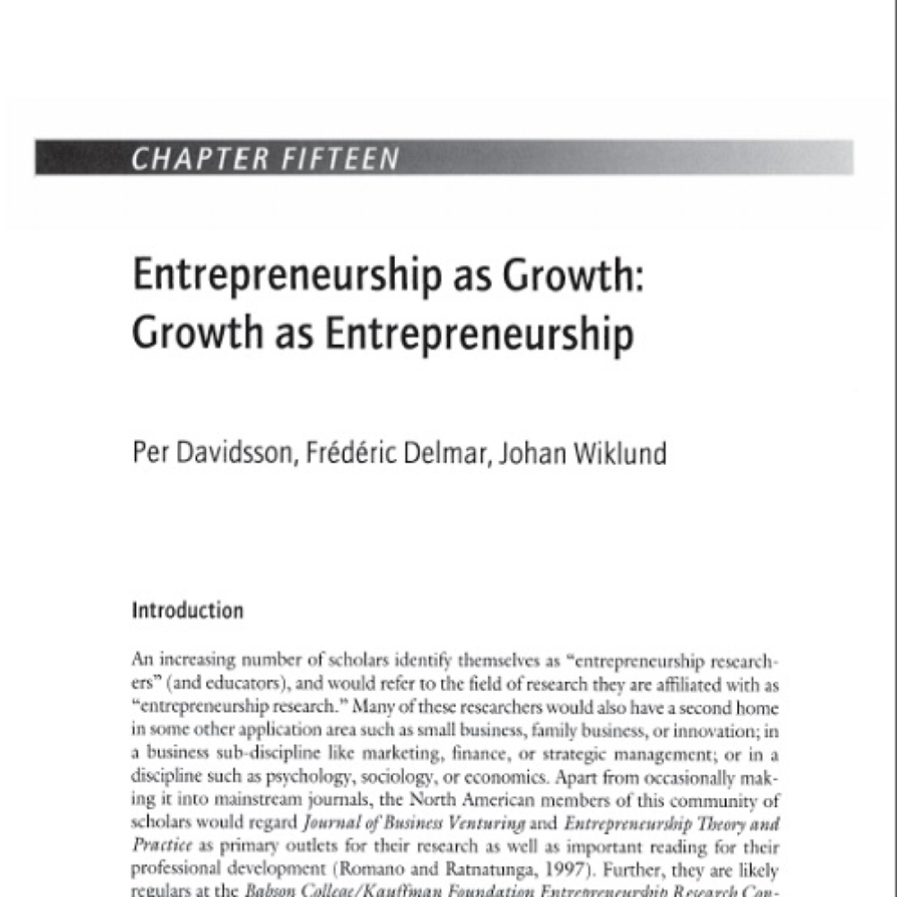 کاور 27- Entrepreneurship as growth growth as entrepreneurship - English