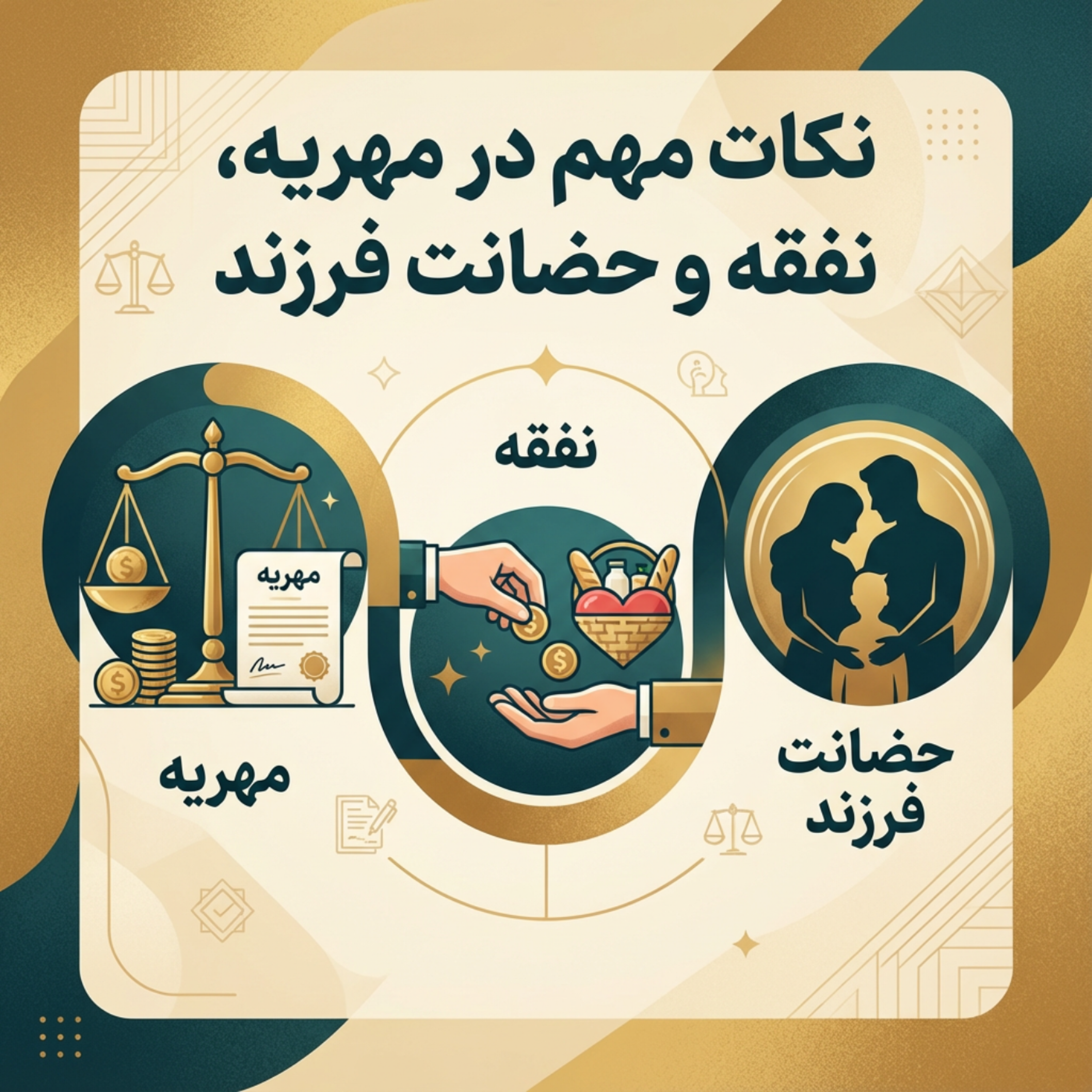کاور نکات مهم در مهریه، نفقه و حضانت فرزند