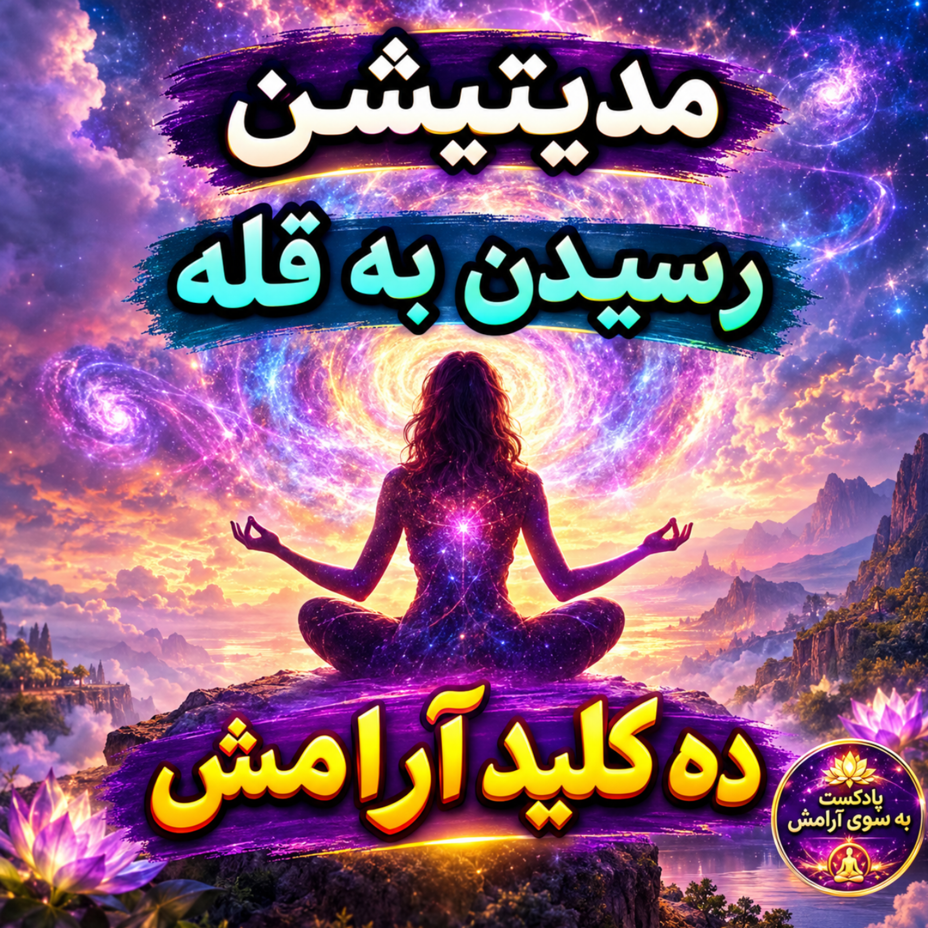 کاور مدیتیشن رسیدن به اوج در قله برای قدرت،استواری و آرامش