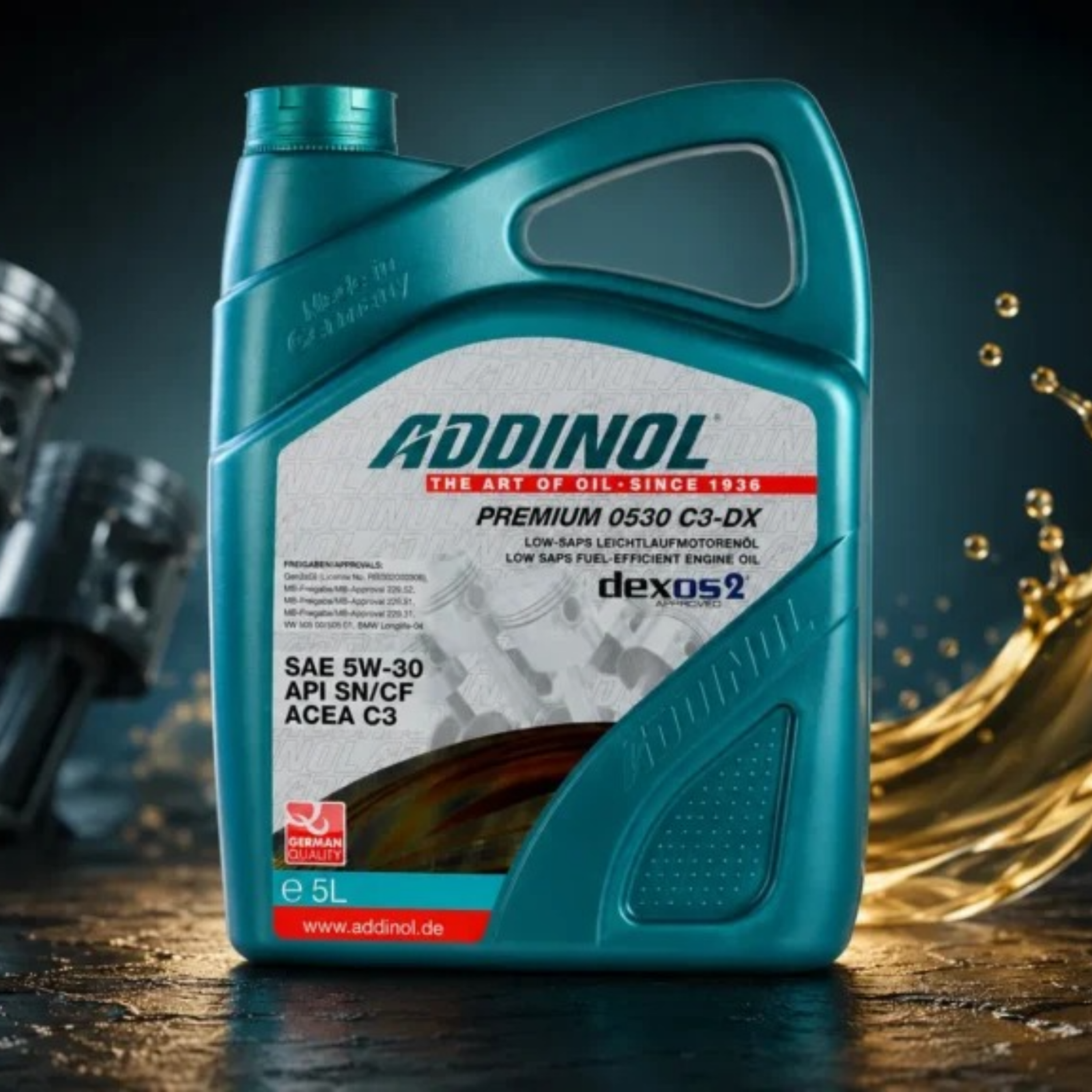 کاور روغن موتور ادینول آلمان 5W-30 SN-CF