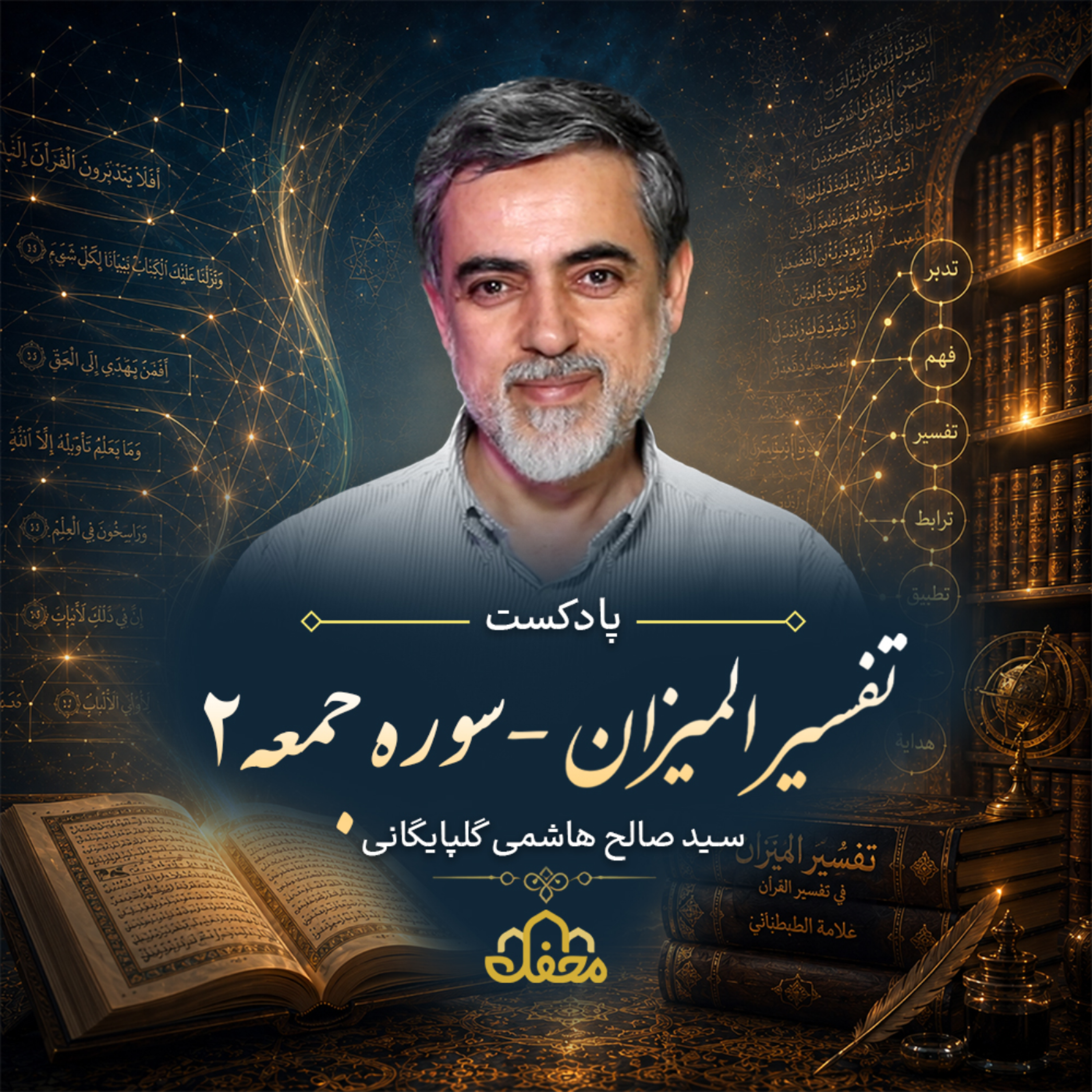 کاور پادکست تفسیر المیزان | سوره جمعه | قسمت دوم