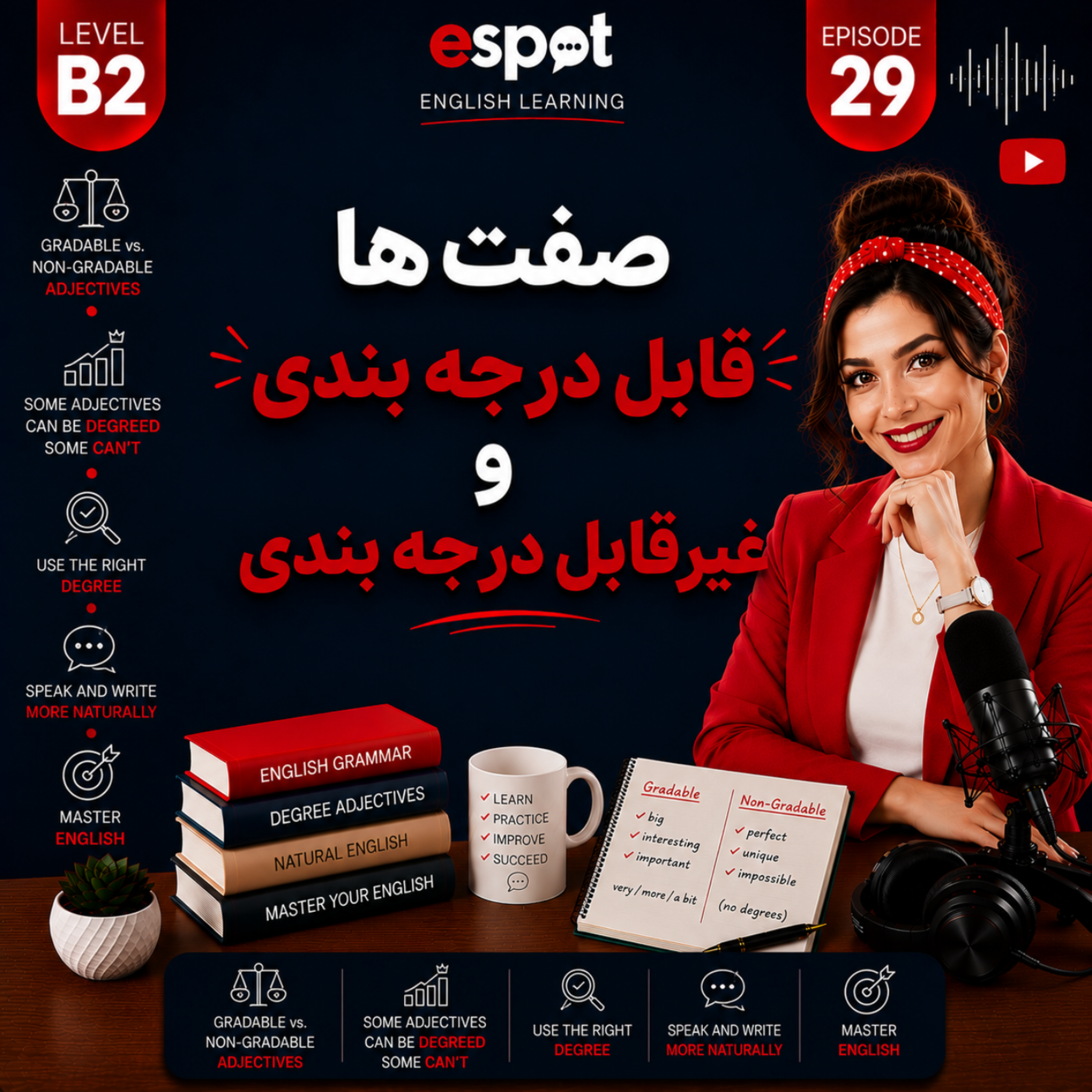 کاور درس بیست و نهم --- صفت ها  قابل درجه بندی و غیرقابل درجه بندی