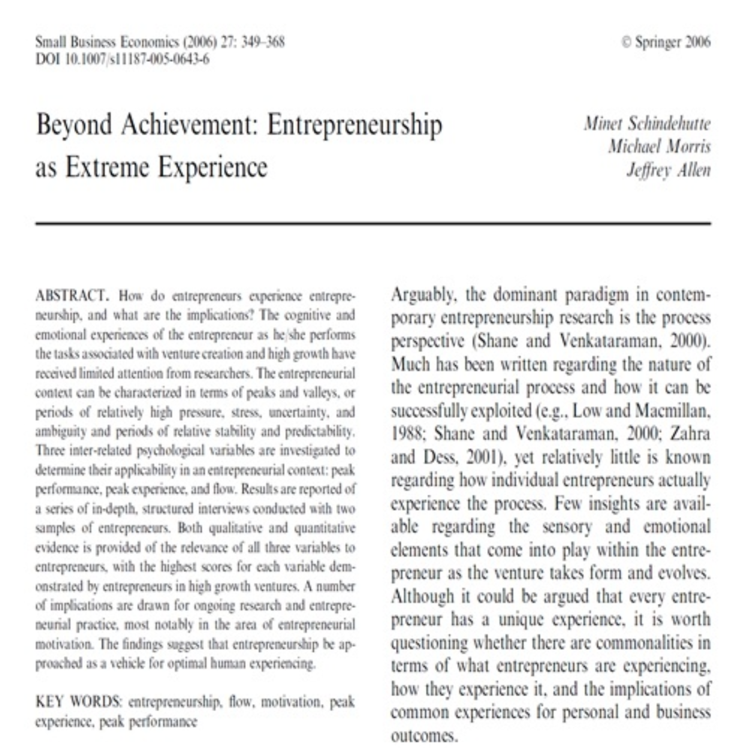 کاور 59- Beyond achievement: Entrepreneurship as Extreme Experience
