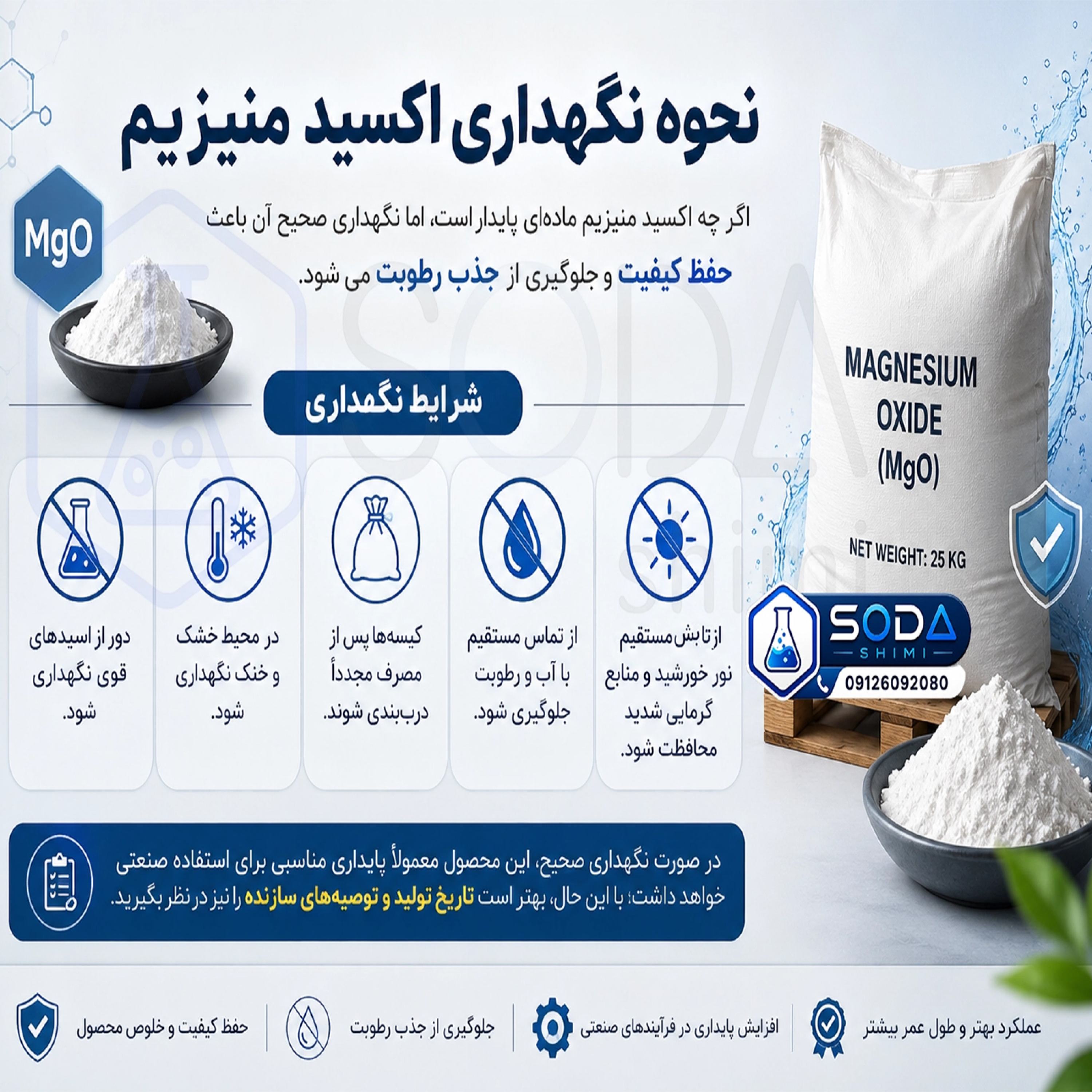 کاور نحوه نگهداری اکسید منیزیم