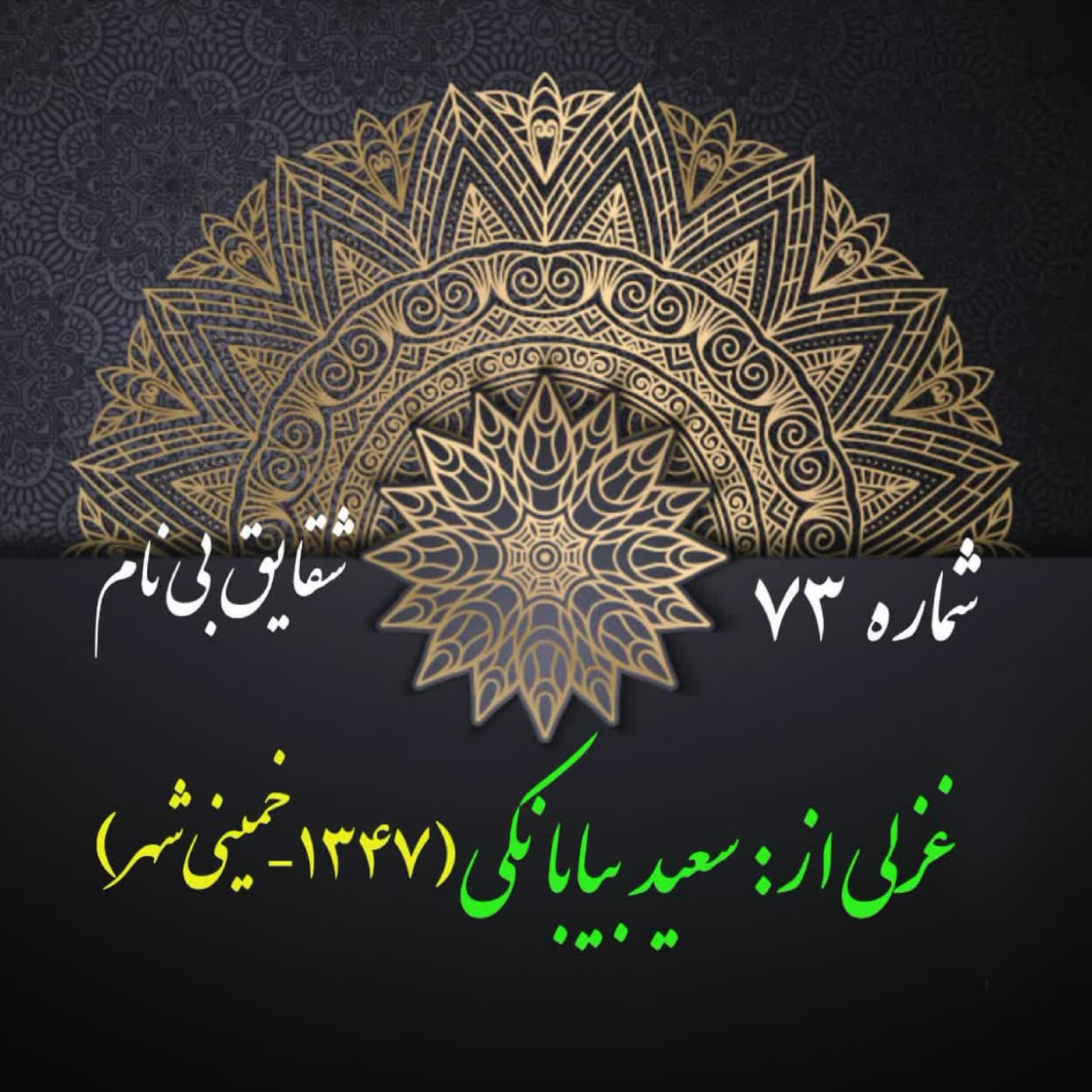 کاور شمارۀ 73 - غزلی از سعید بیابانکی