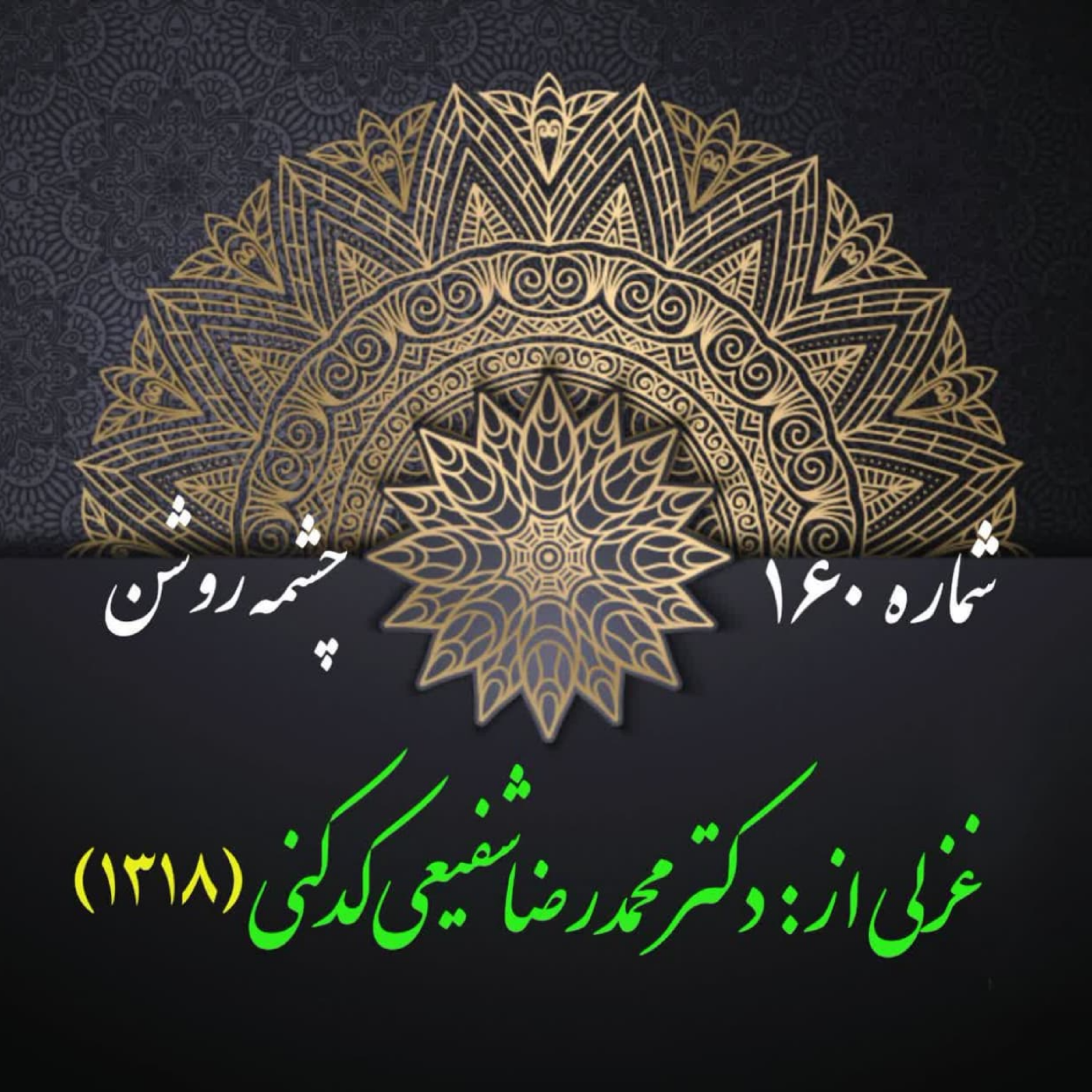 کاور شمارۀ 160 - غزلی از دکتر محمدرضا شفیعی کدکنی