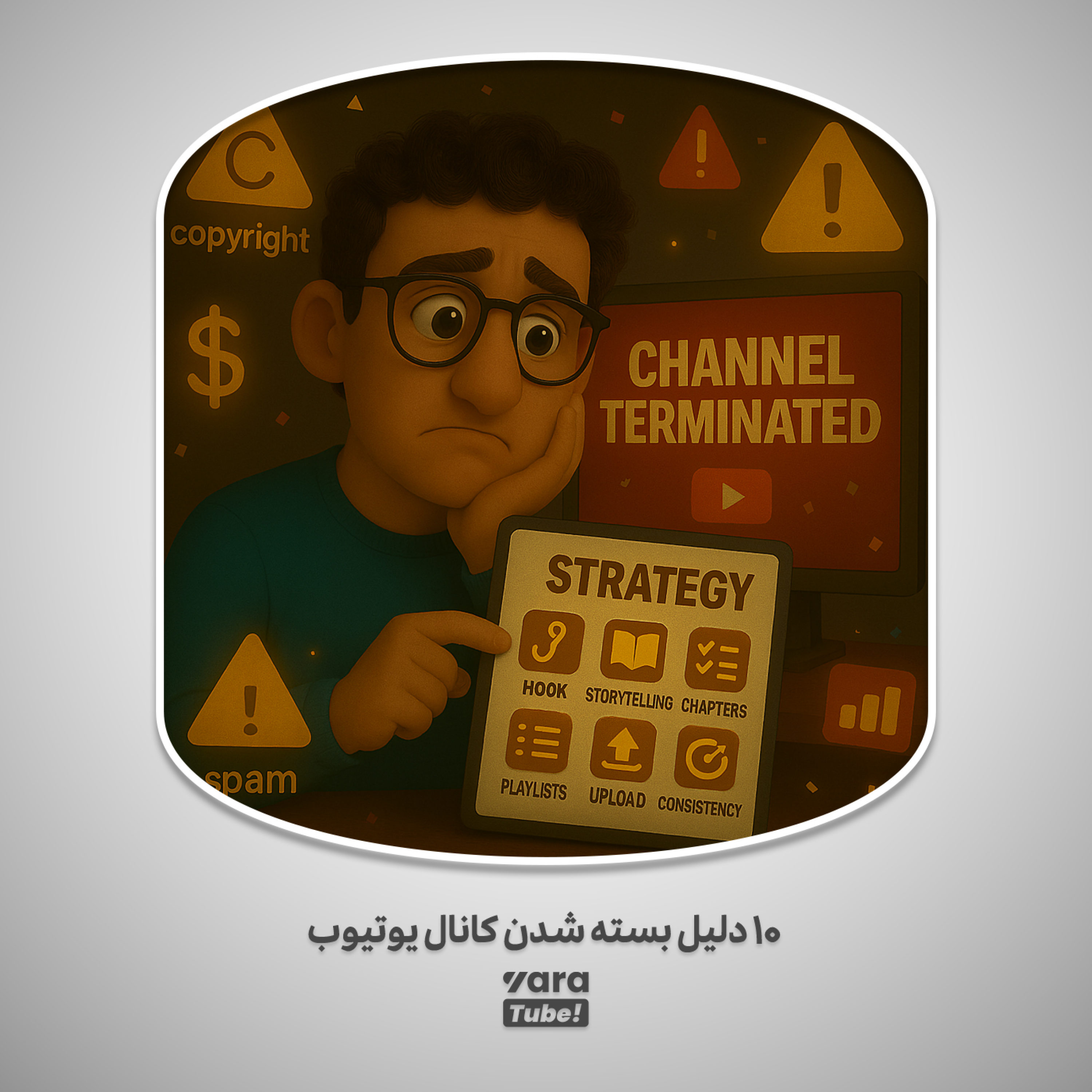 کاور بسته شدن یوتیوب