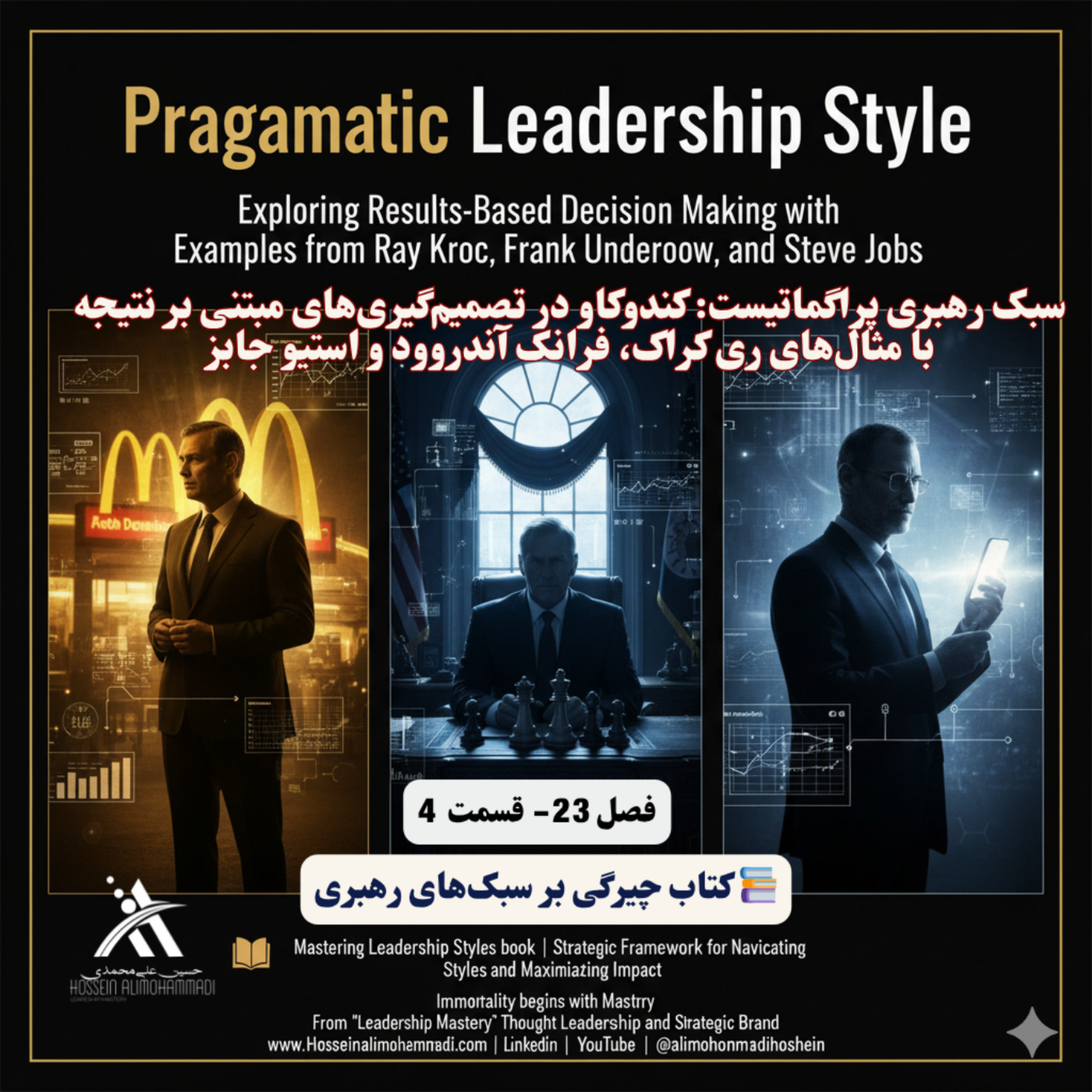 کاور سبک رهبری عملگرا در سینما: فیلم بنیانگذار (ری کراک) ، خانه پوشالی (فرانک آندروود) و استیو جابز