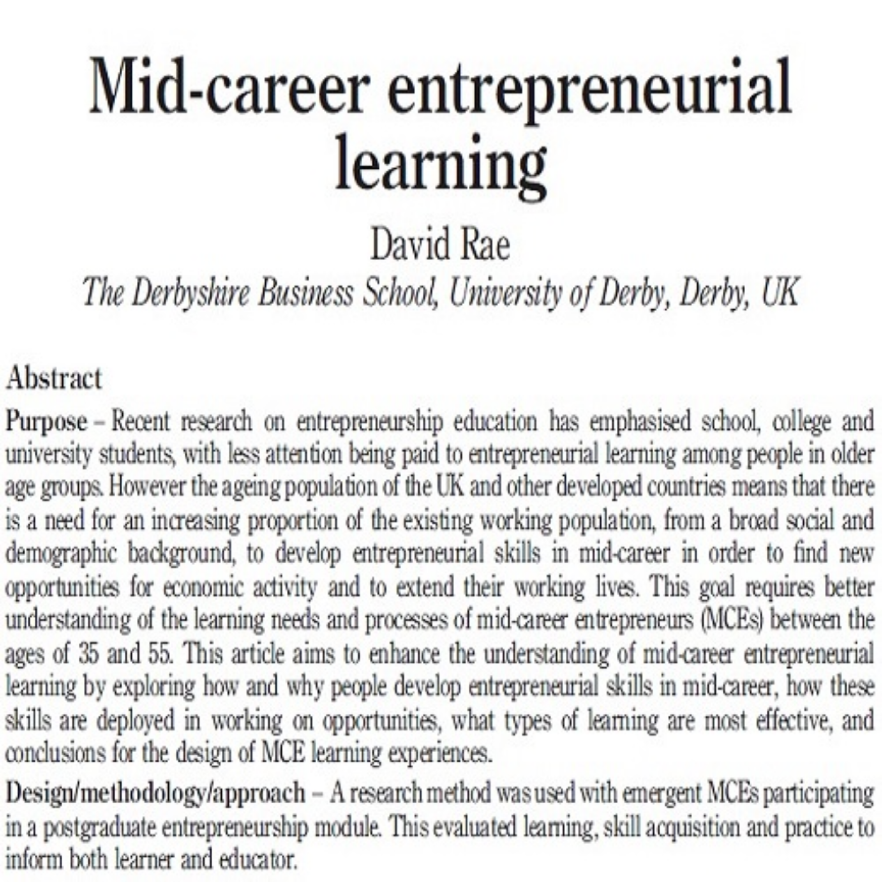 کاور 8- Mid-career entrepreneurial Learning English