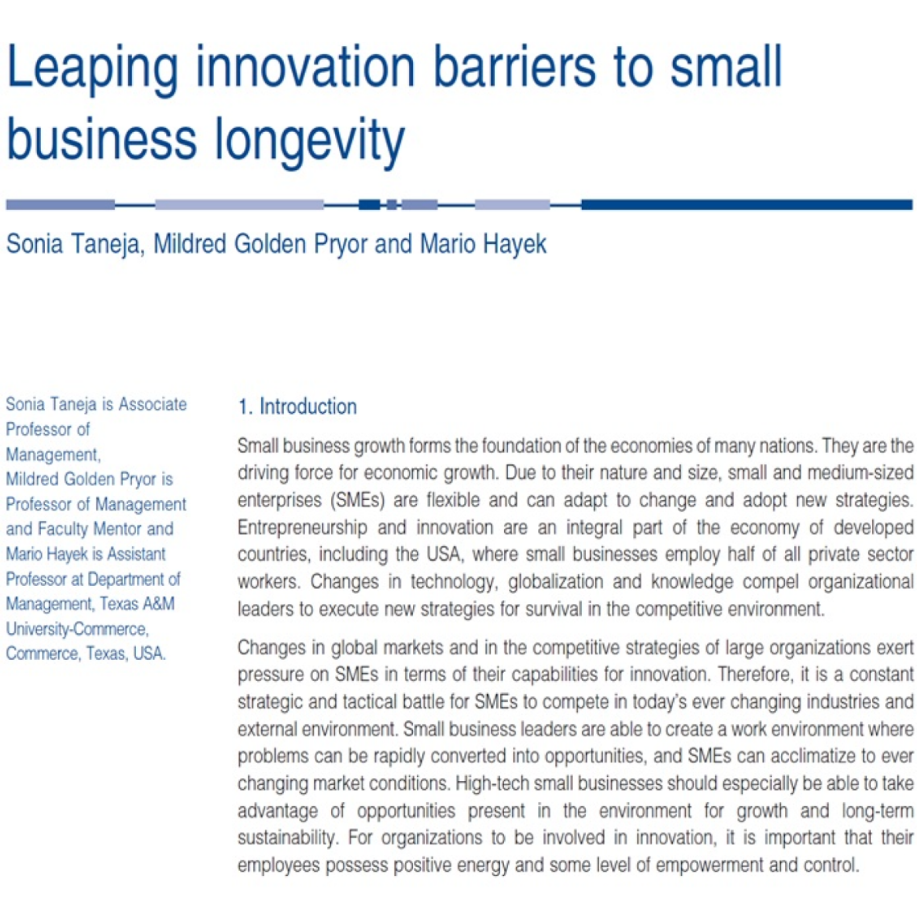 کاور 100- Leaping innovation barriers to small business longevity - Persian