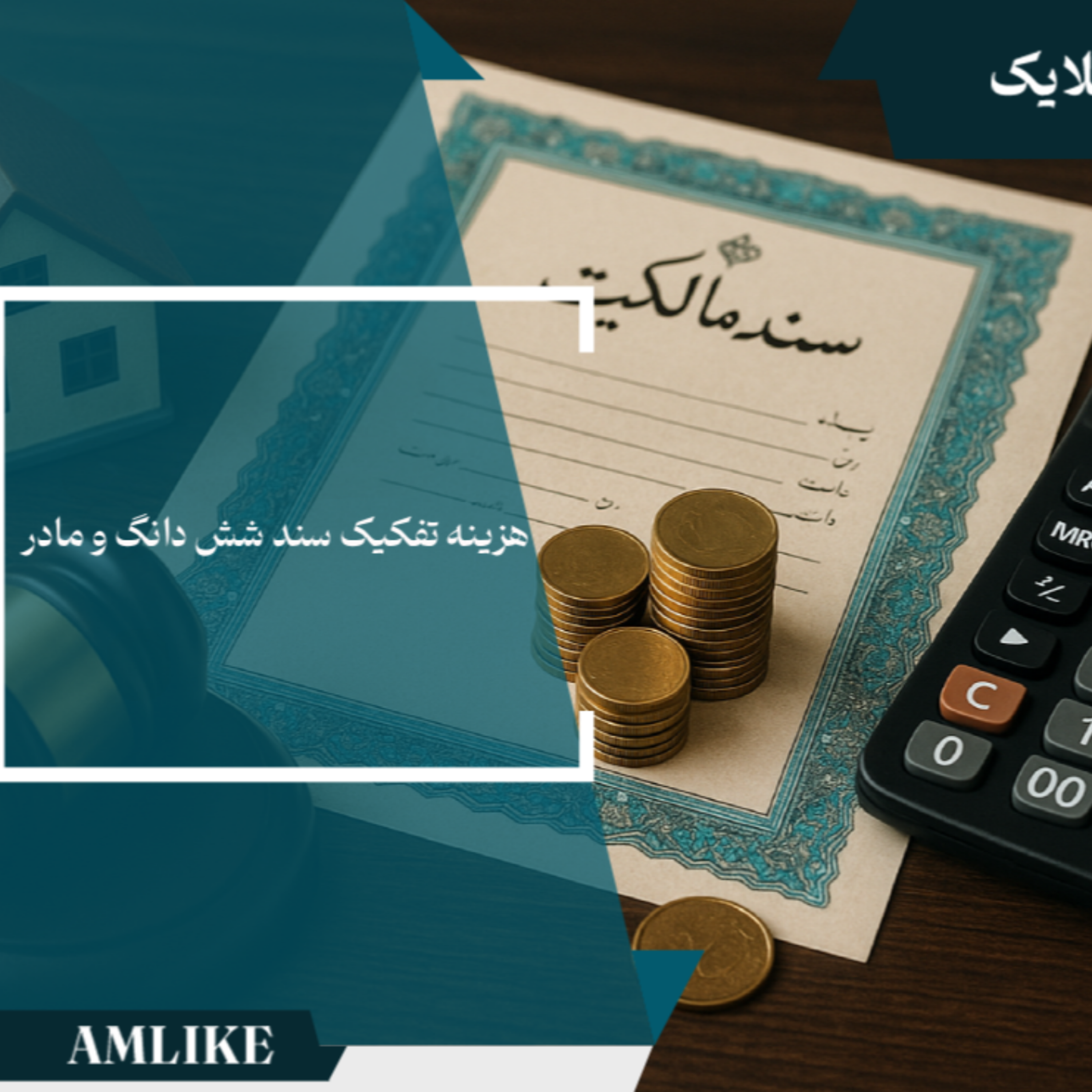 کاور هزینه تفکیک سند شش دانگ و مادر