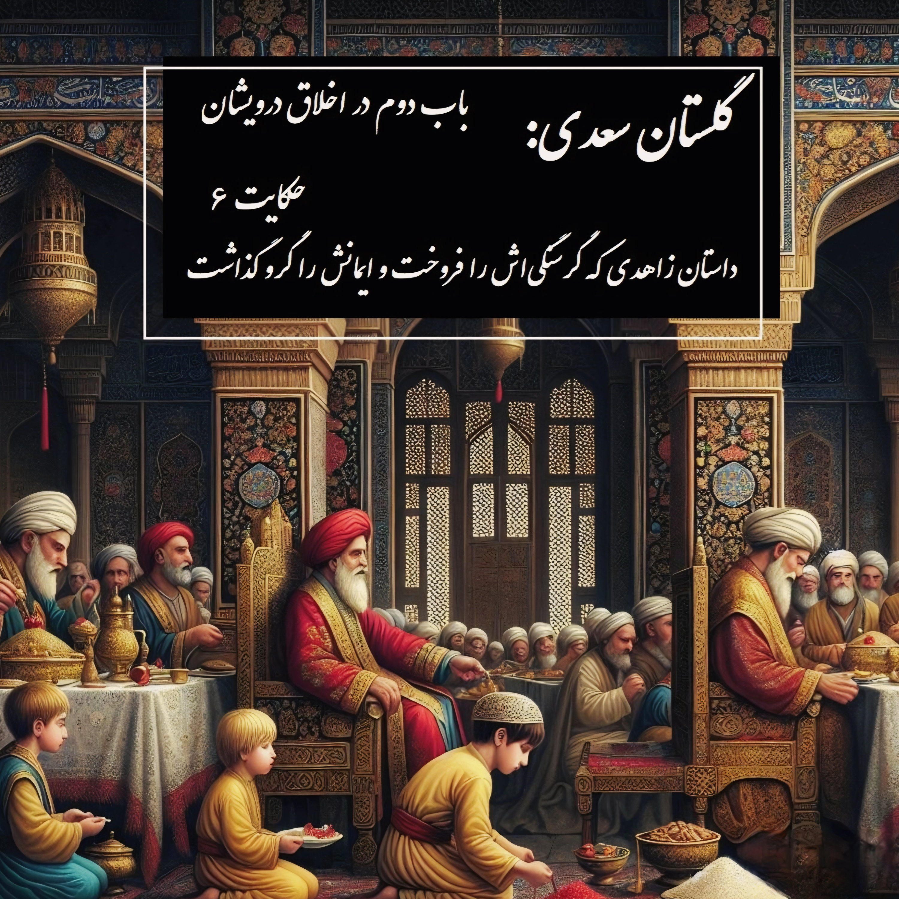 کاور پادکست گلستان سعدی ، باب دوم ، جکایت ششم
