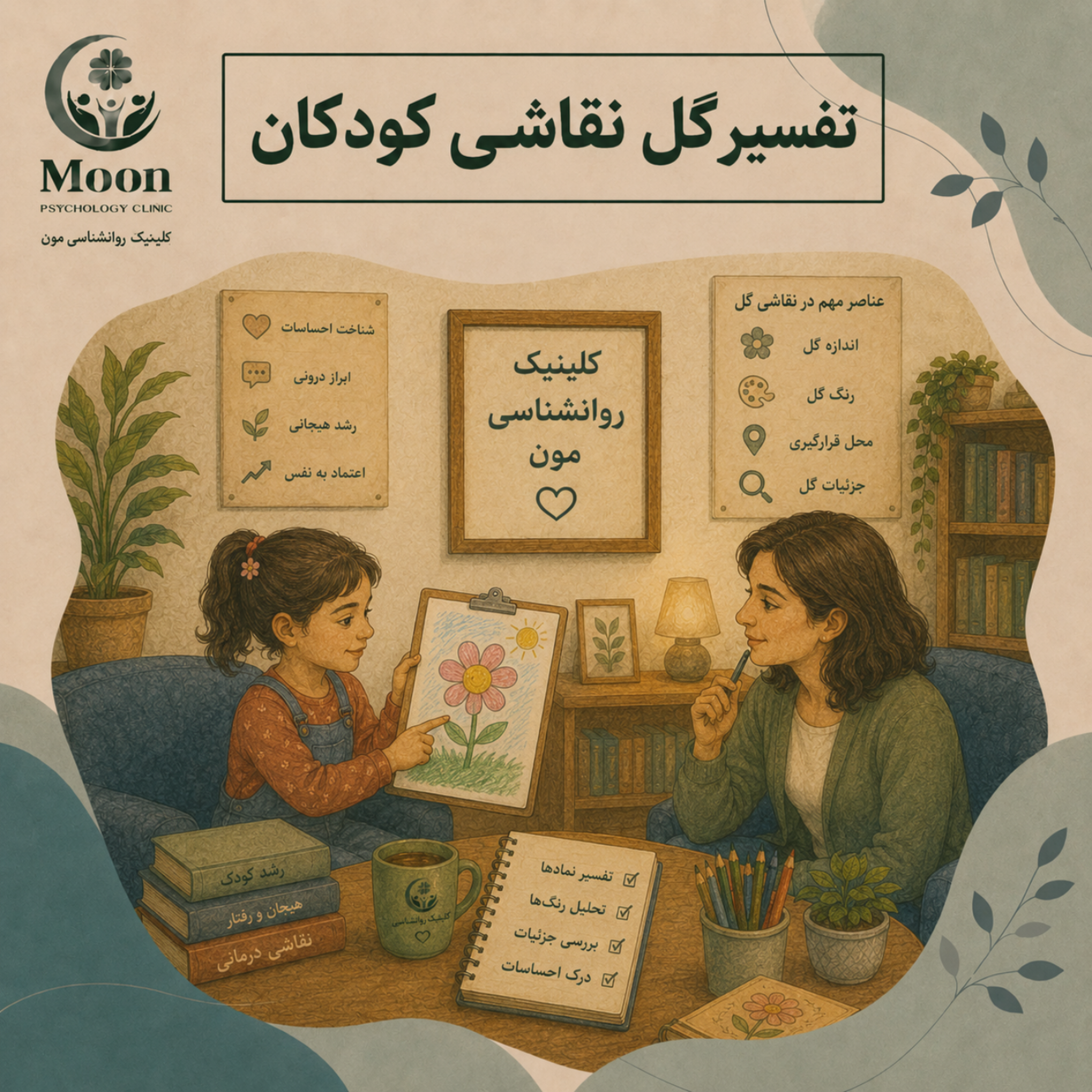 کاور تفسیر گل نقاشی کودکان