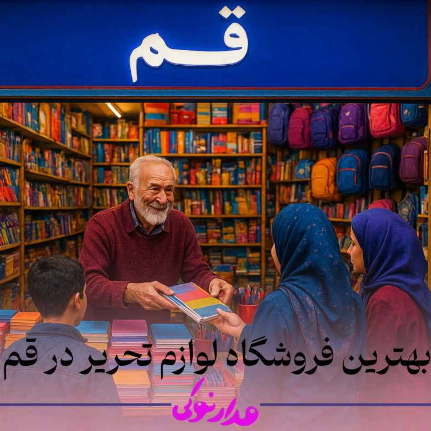 کاور فروشگاه لوازم تحریر در قم