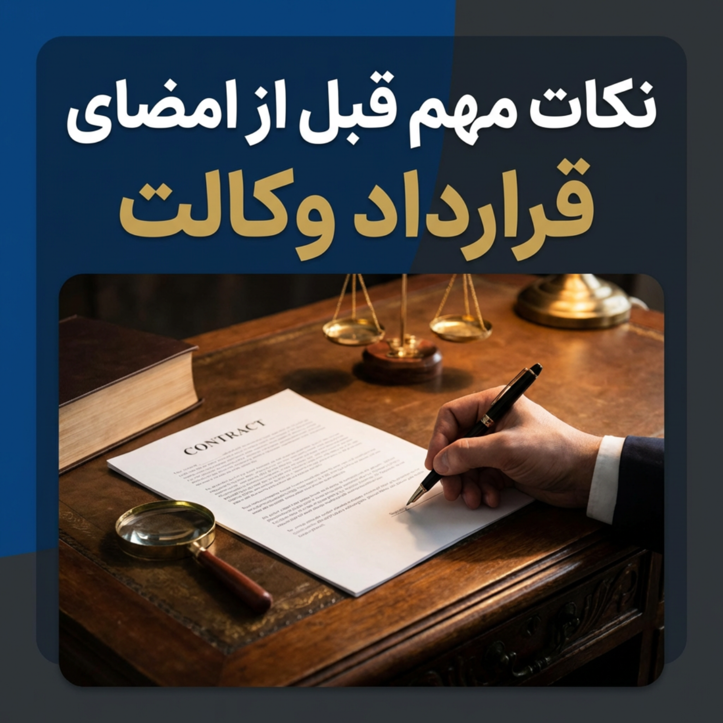 کاور نکات مهم قبل از امضای قرارداد وکالت